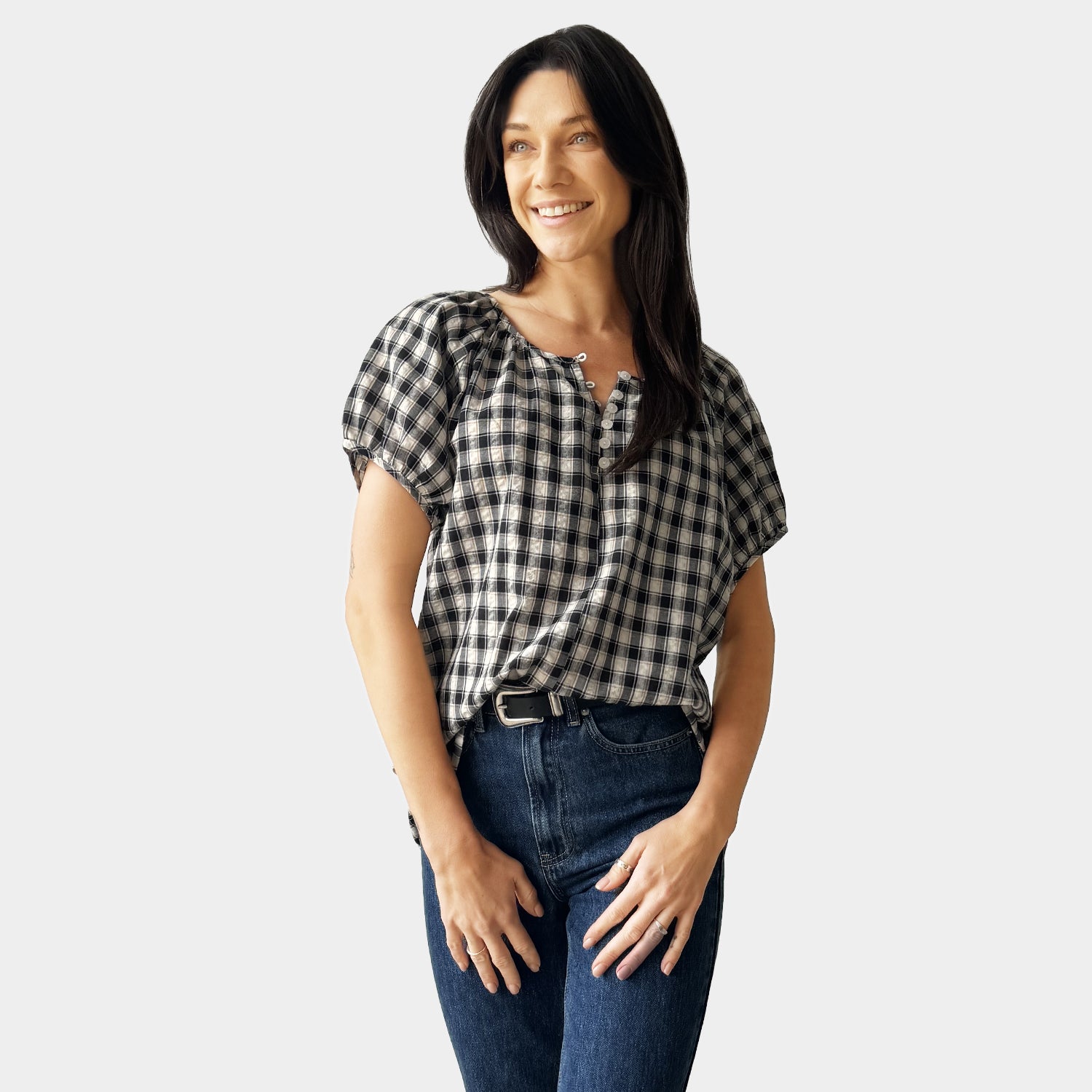 AM022204 GINGHAM TOP (SALE)