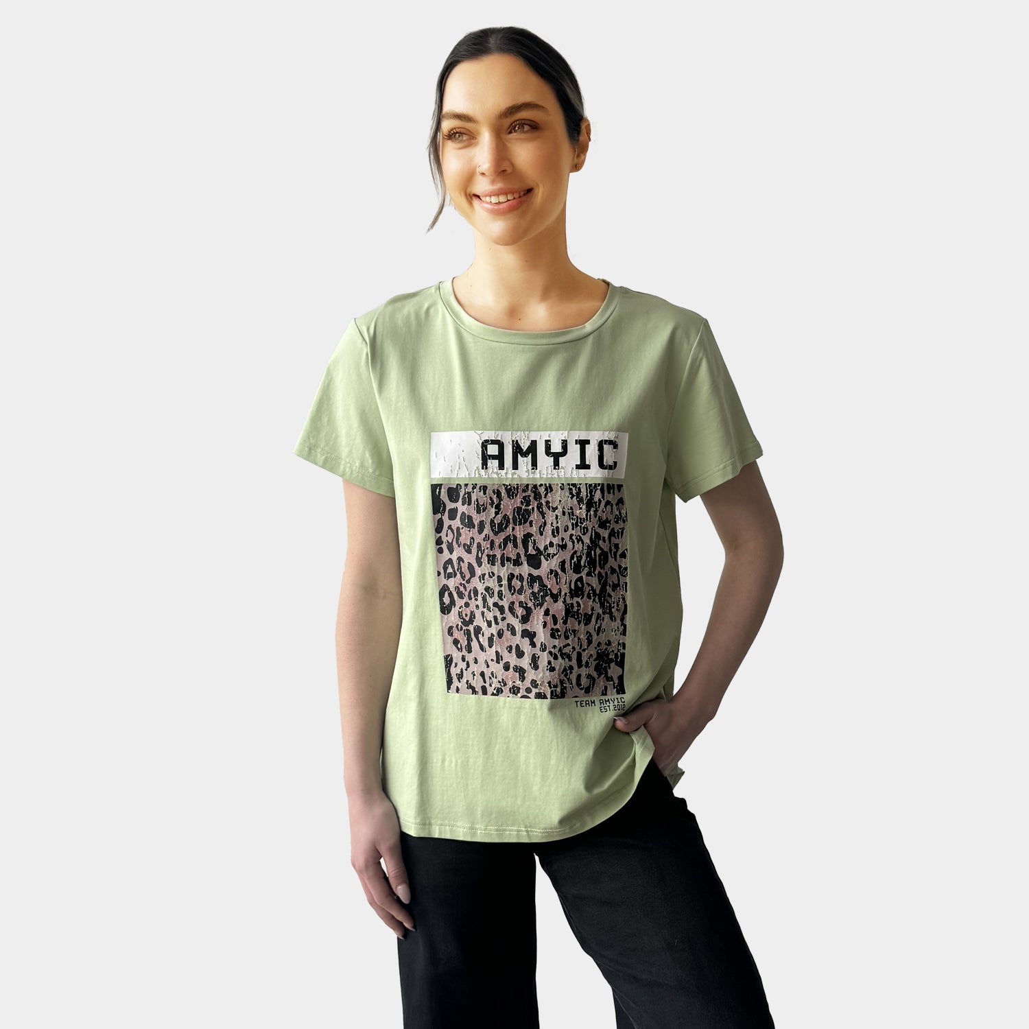 AM023058 SQUARE LEOPARD PRINT TEE
