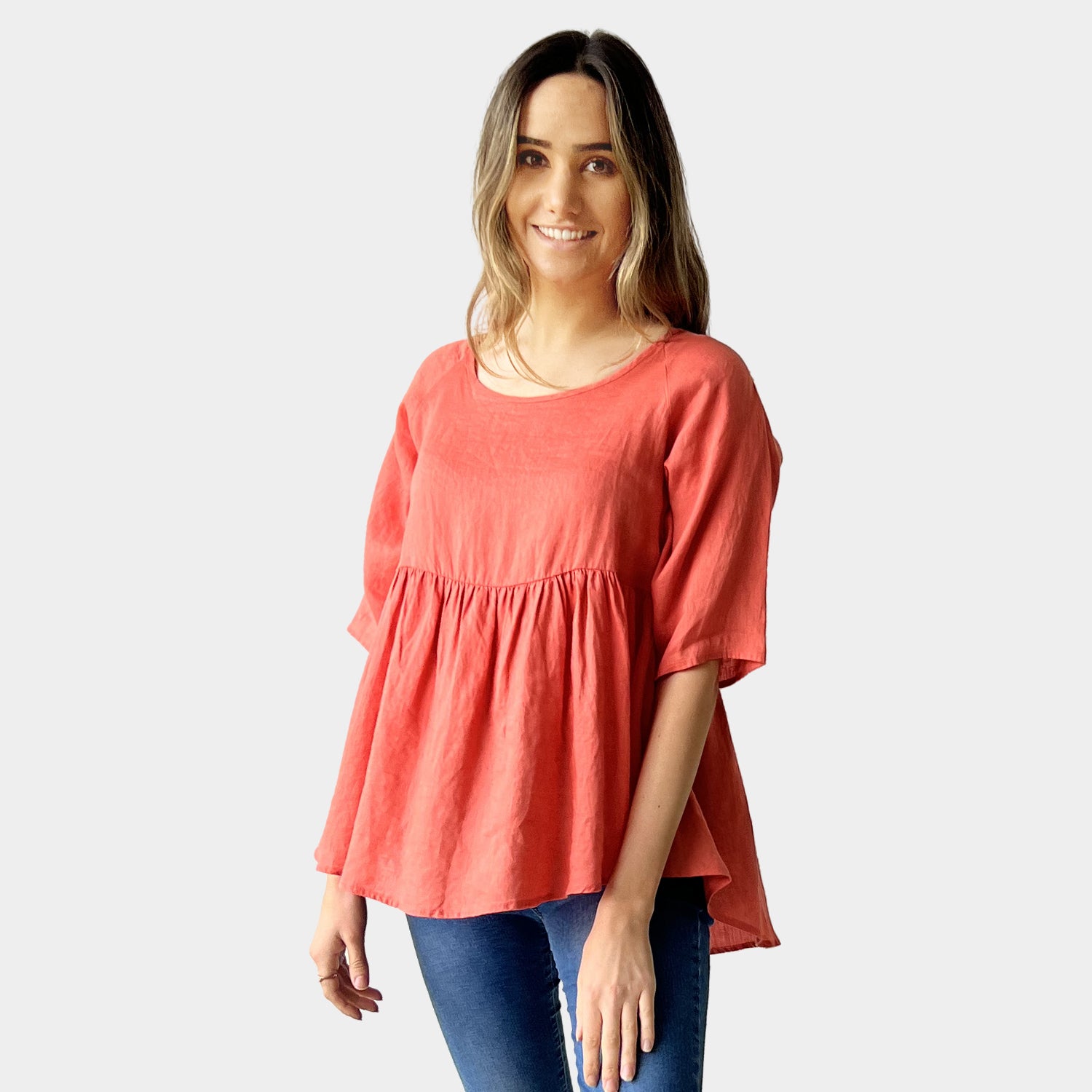 AM01122 100%LINEN TOP (SALE)