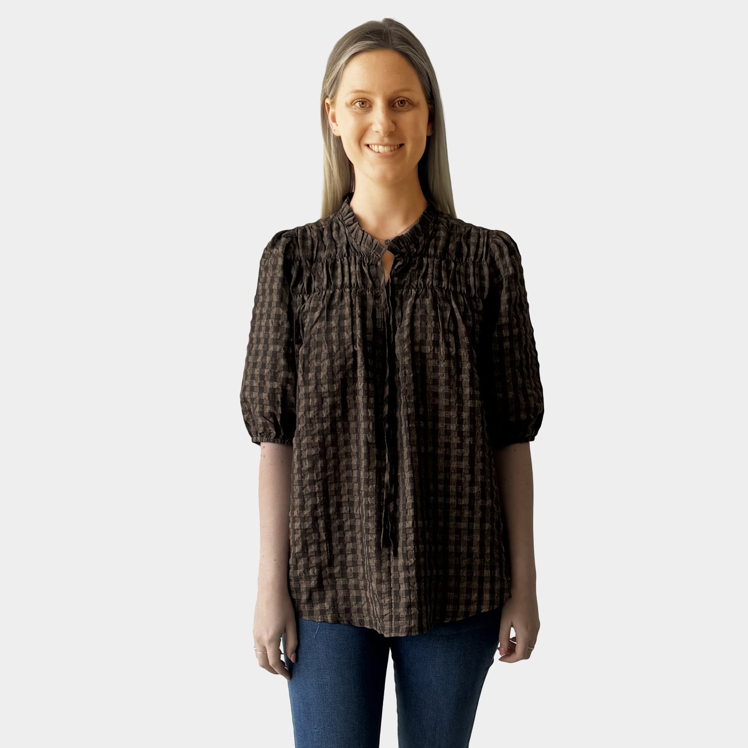 AM023070 TINY CHECK TOP (SALE)