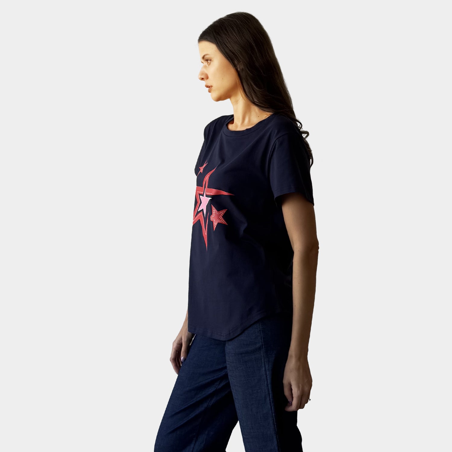 AM24063 MULTI STAR PRINT TEE