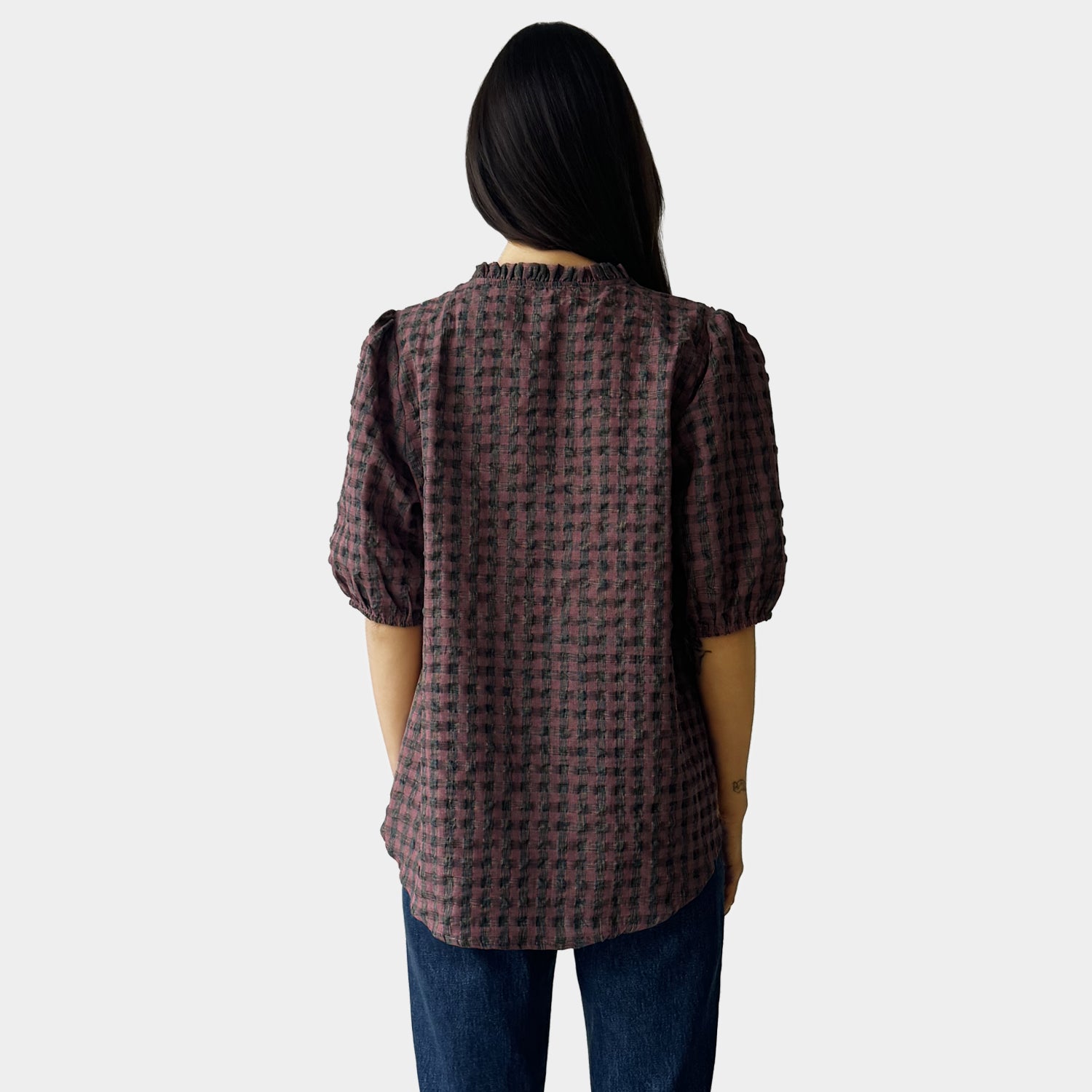 AM023070 TINY CHECK TOP (SALE)