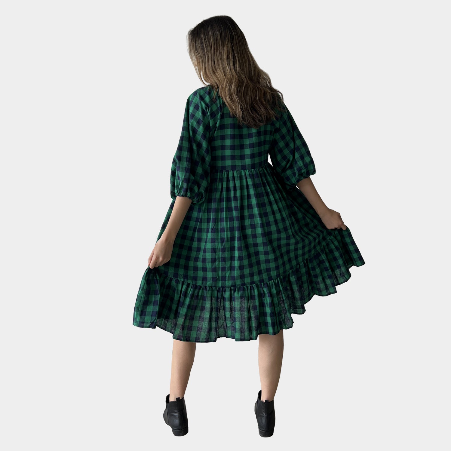 AM02319 GINGHAM WITH LINING DRESS (SALE)
