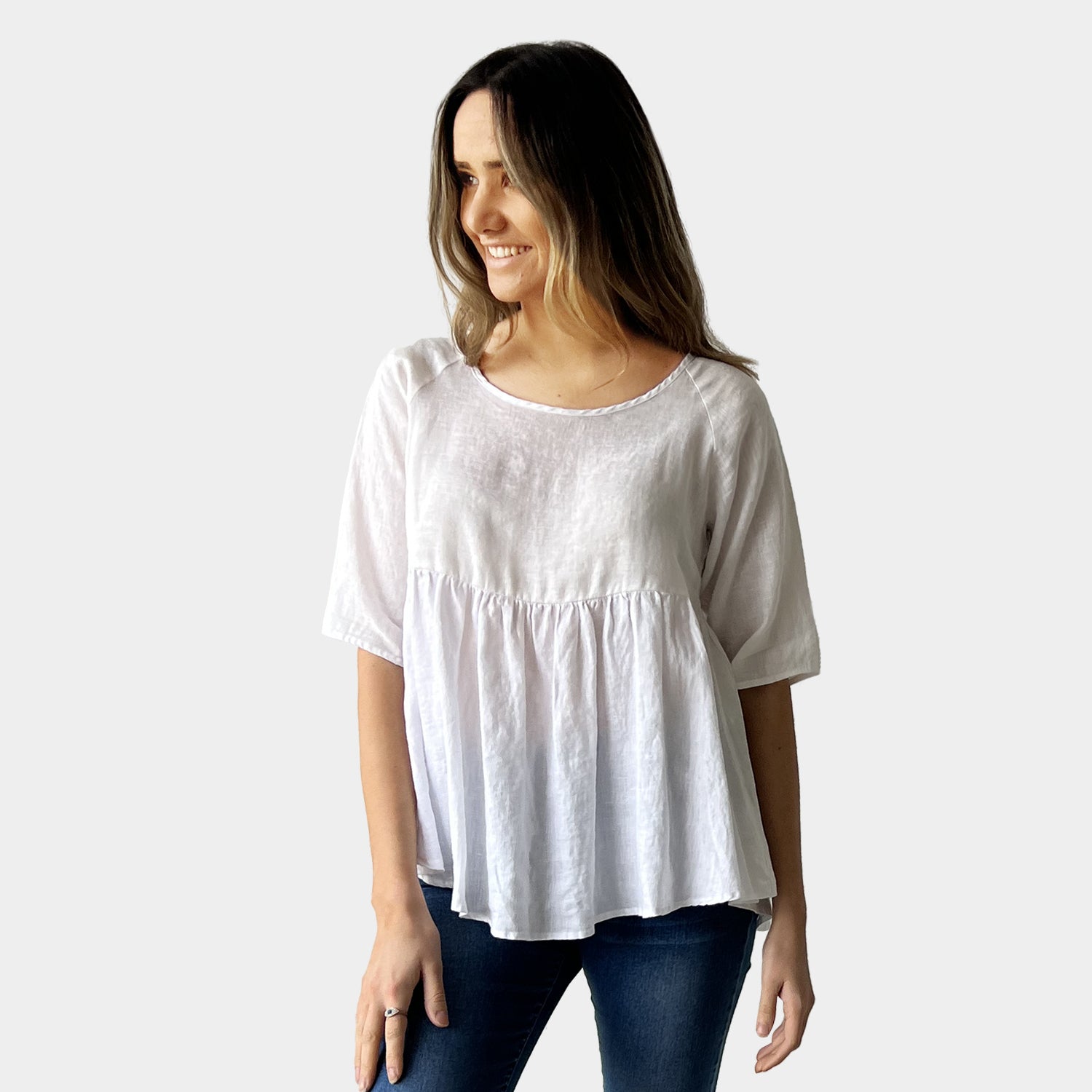 AM01122 100%LINEN TOP (SALE)
