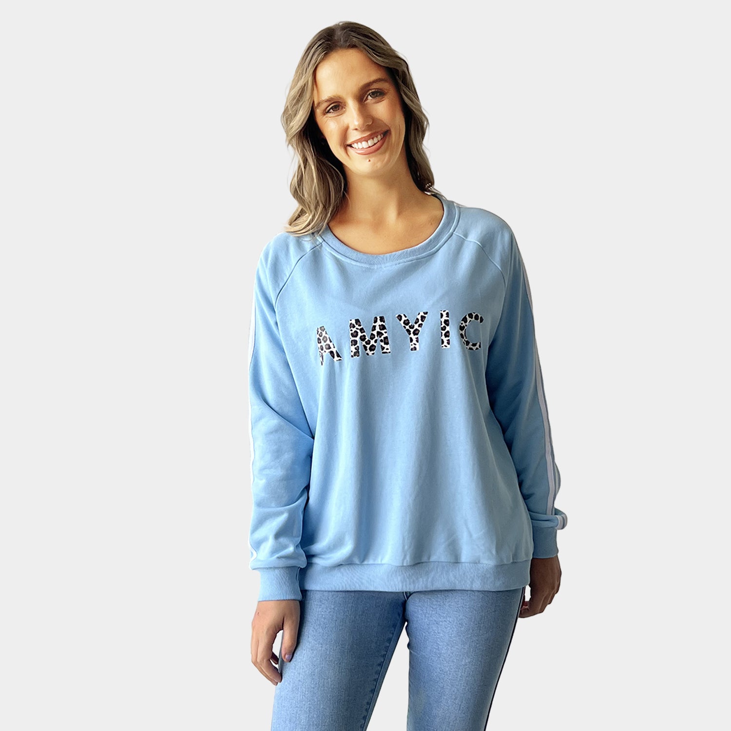 AM023040 LEOPARD LETTERS SWEATSHIRT