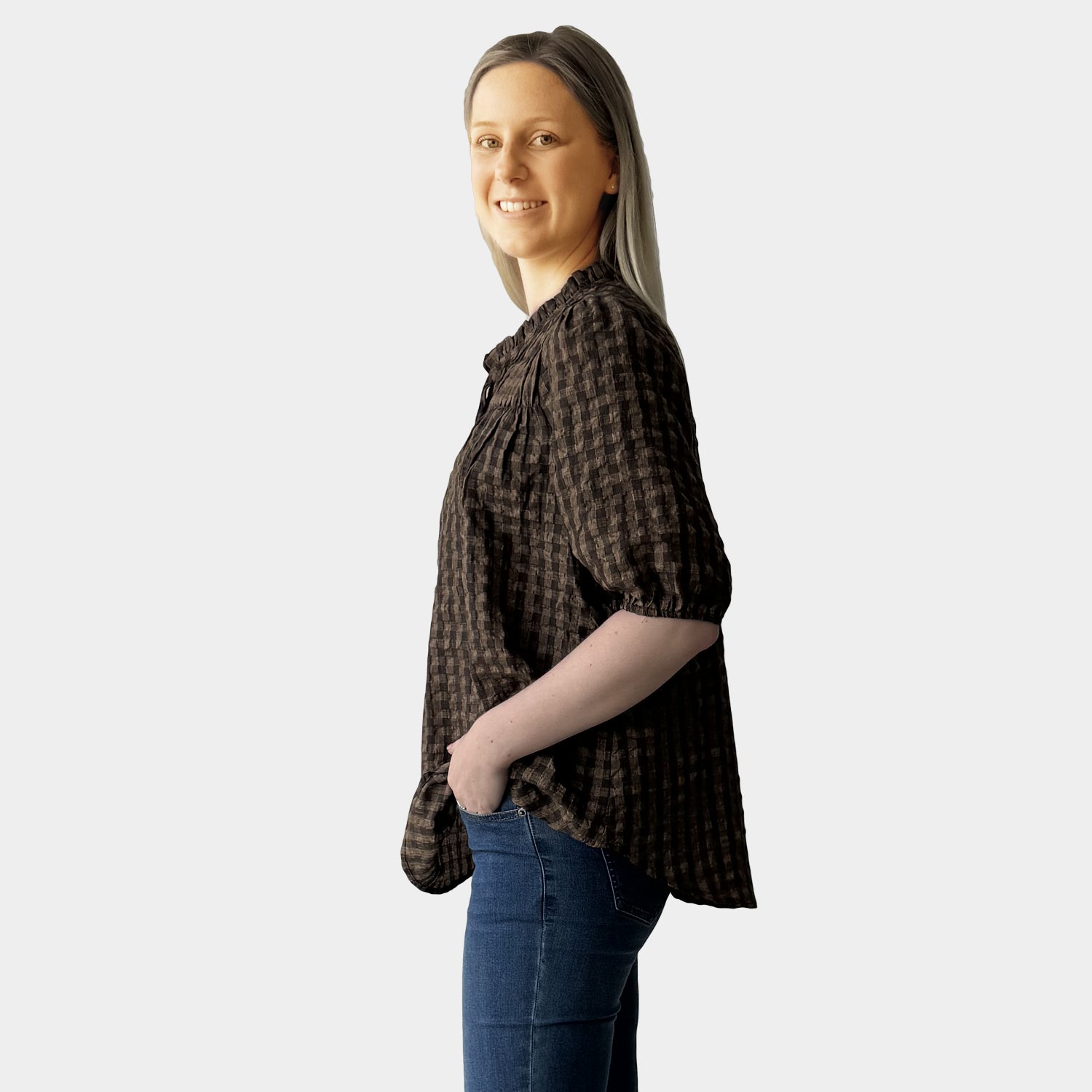 AM023070 TINY CHECK TOP (SALE)