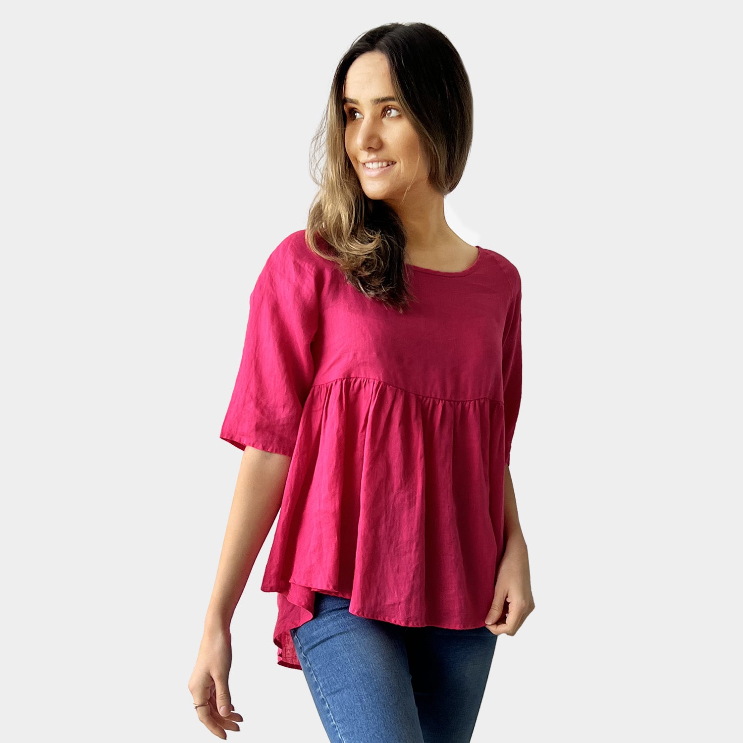 AM01122 100%LINEN TOP (SALE)