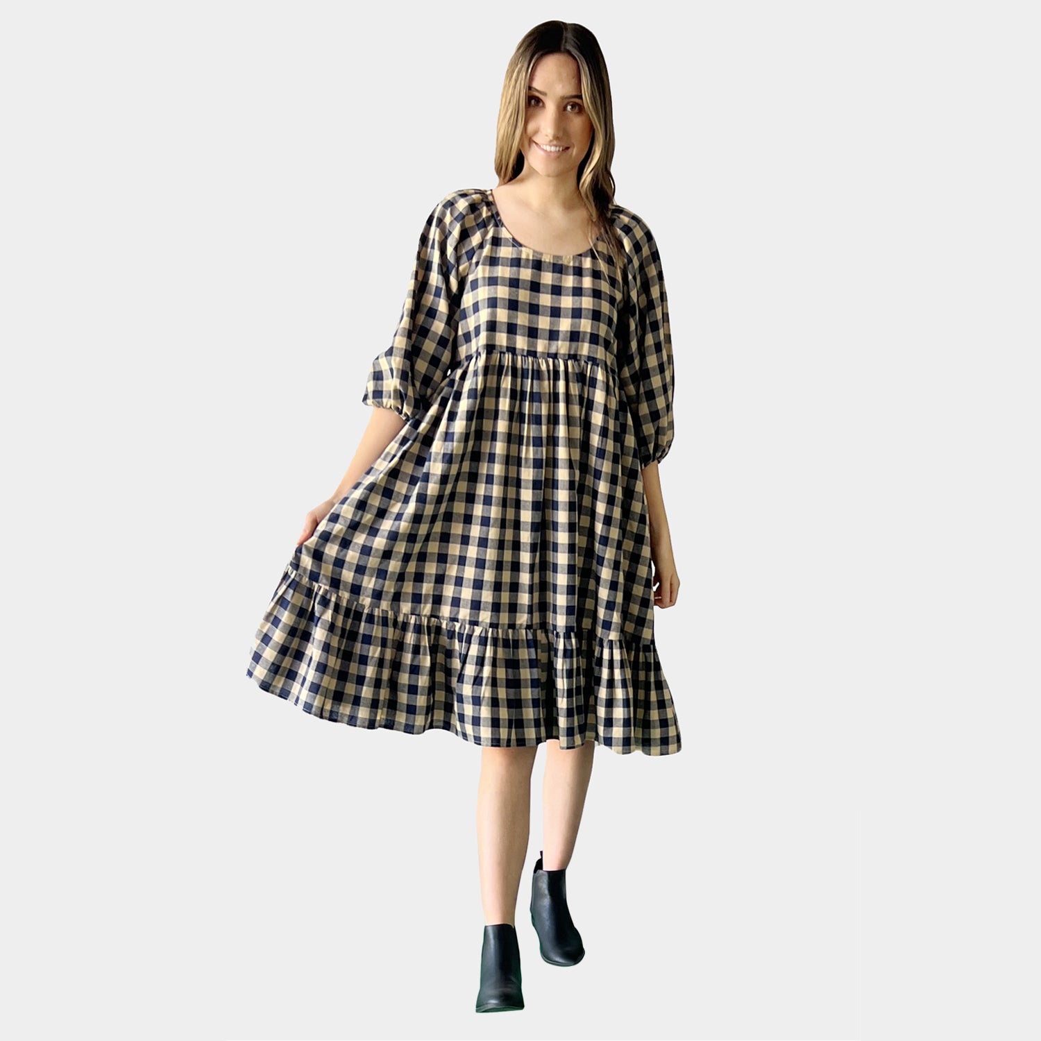 AM02319 GINGHAM WITH LINING DRESS (SALE)