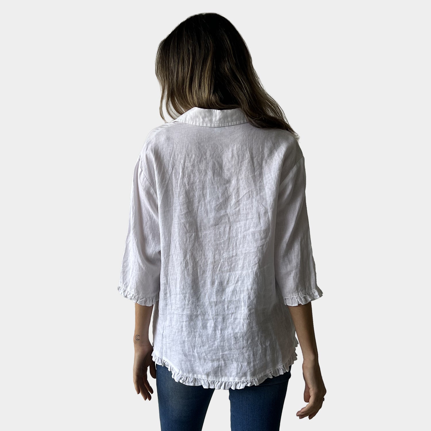 AM01188 100%LINEN SIDE POCKET SHIRT
