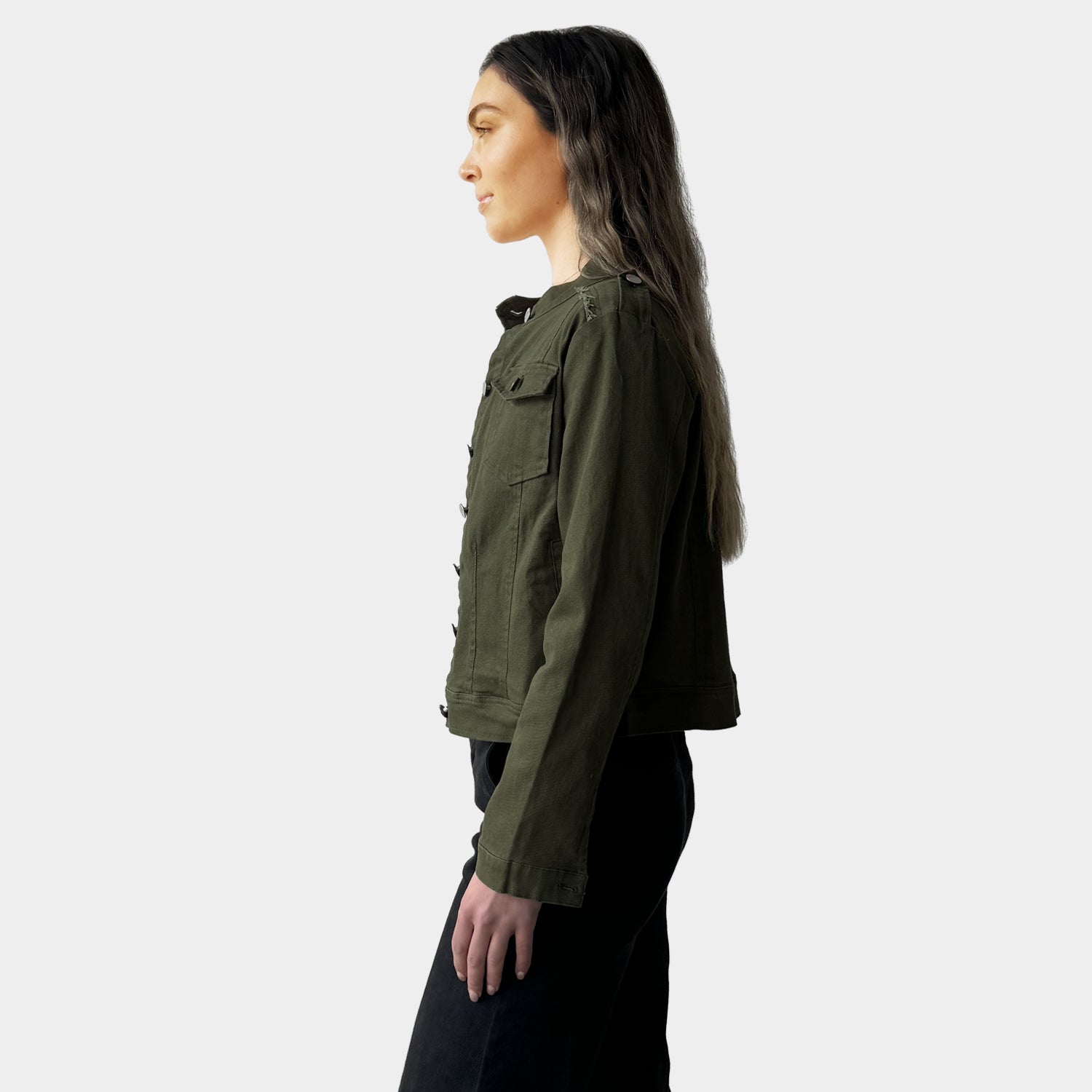 AM023027 SOFT DENIM JACKET KHAKI