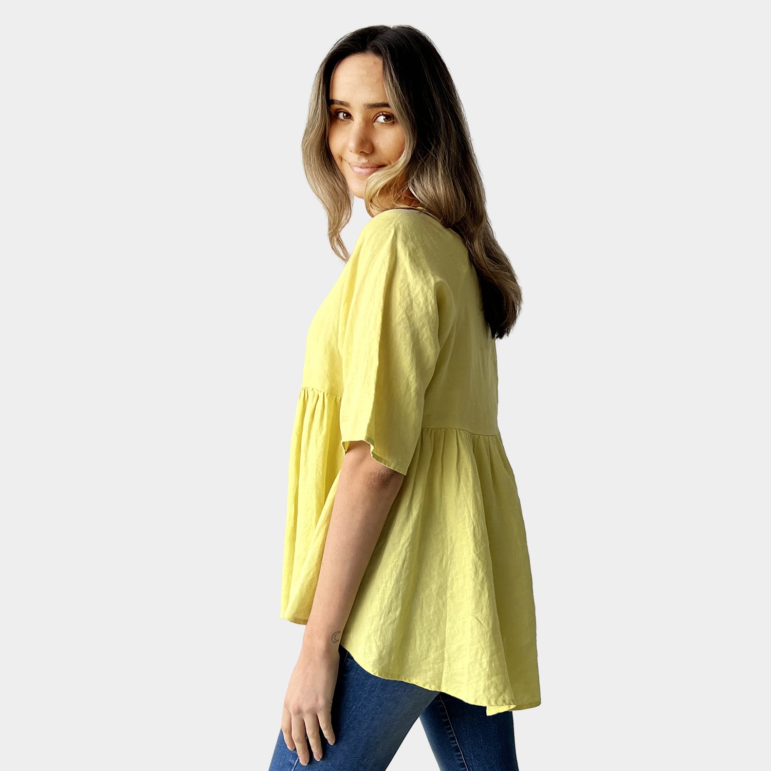 AM01122 100%LINEN TOP (SALE)