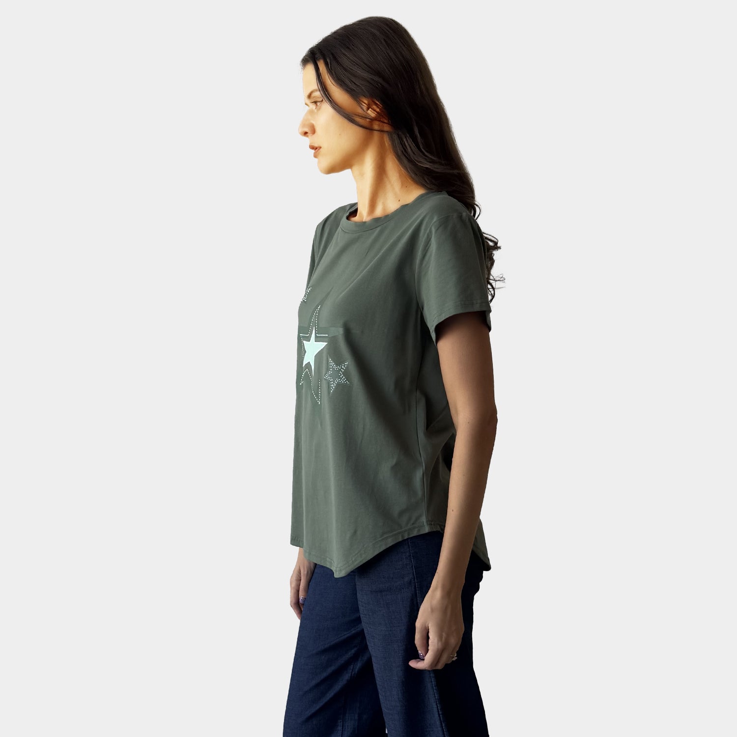 AM24063 MULTI STAR PRINT TEE