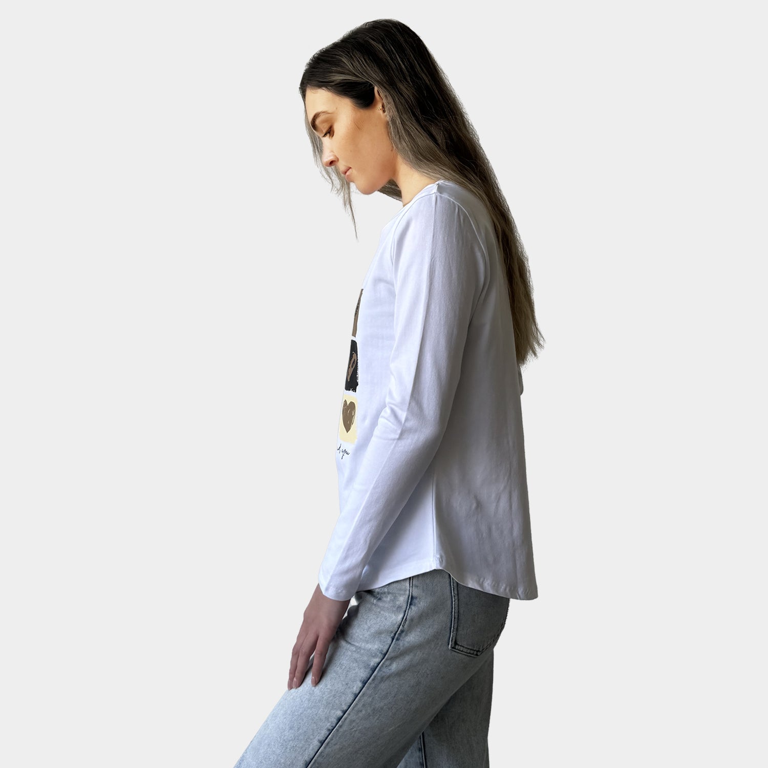 AM024016 MULTI PRINT LONG SLEEVE TEE