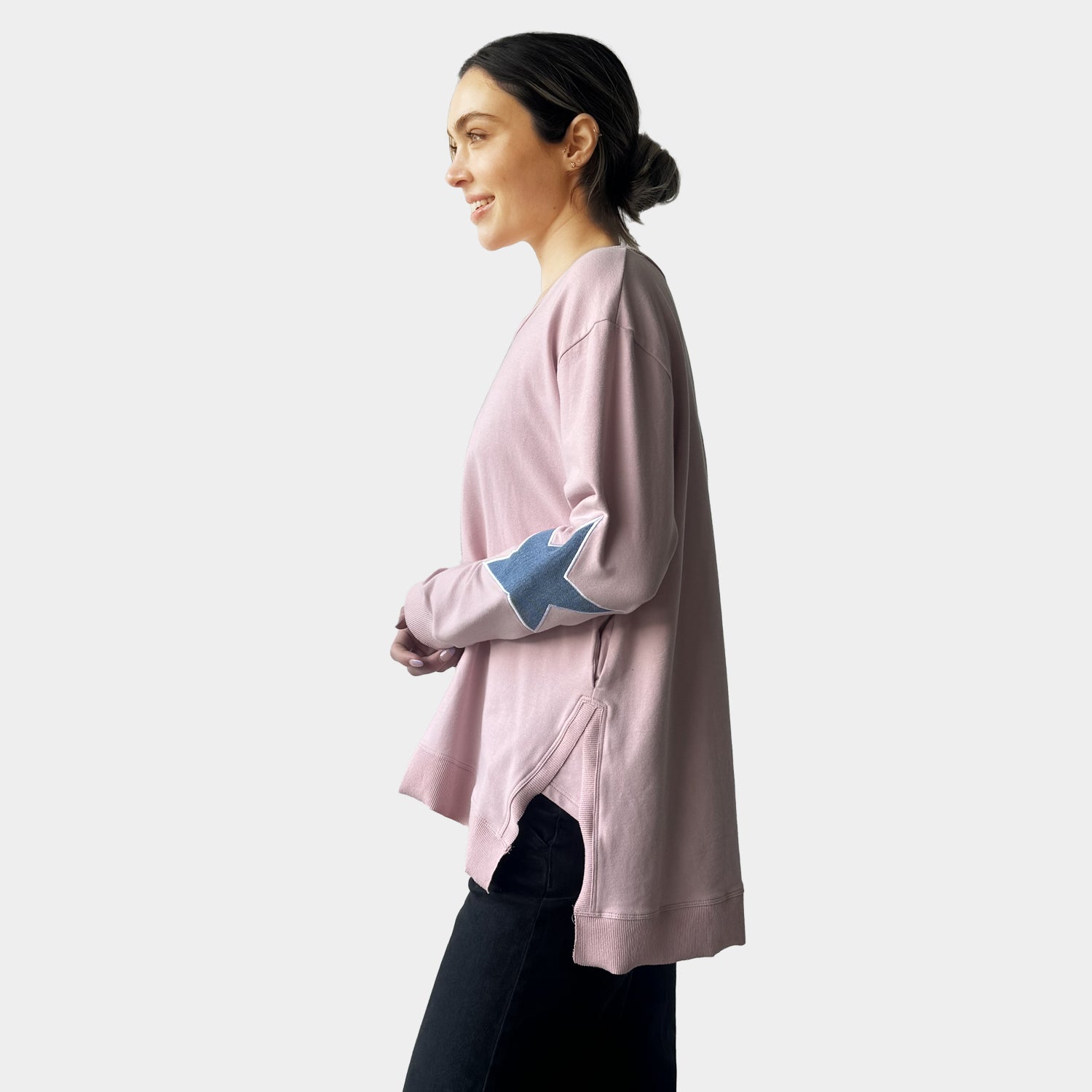 AM022115 EMBROIDERY STARS SWEATSHIRT