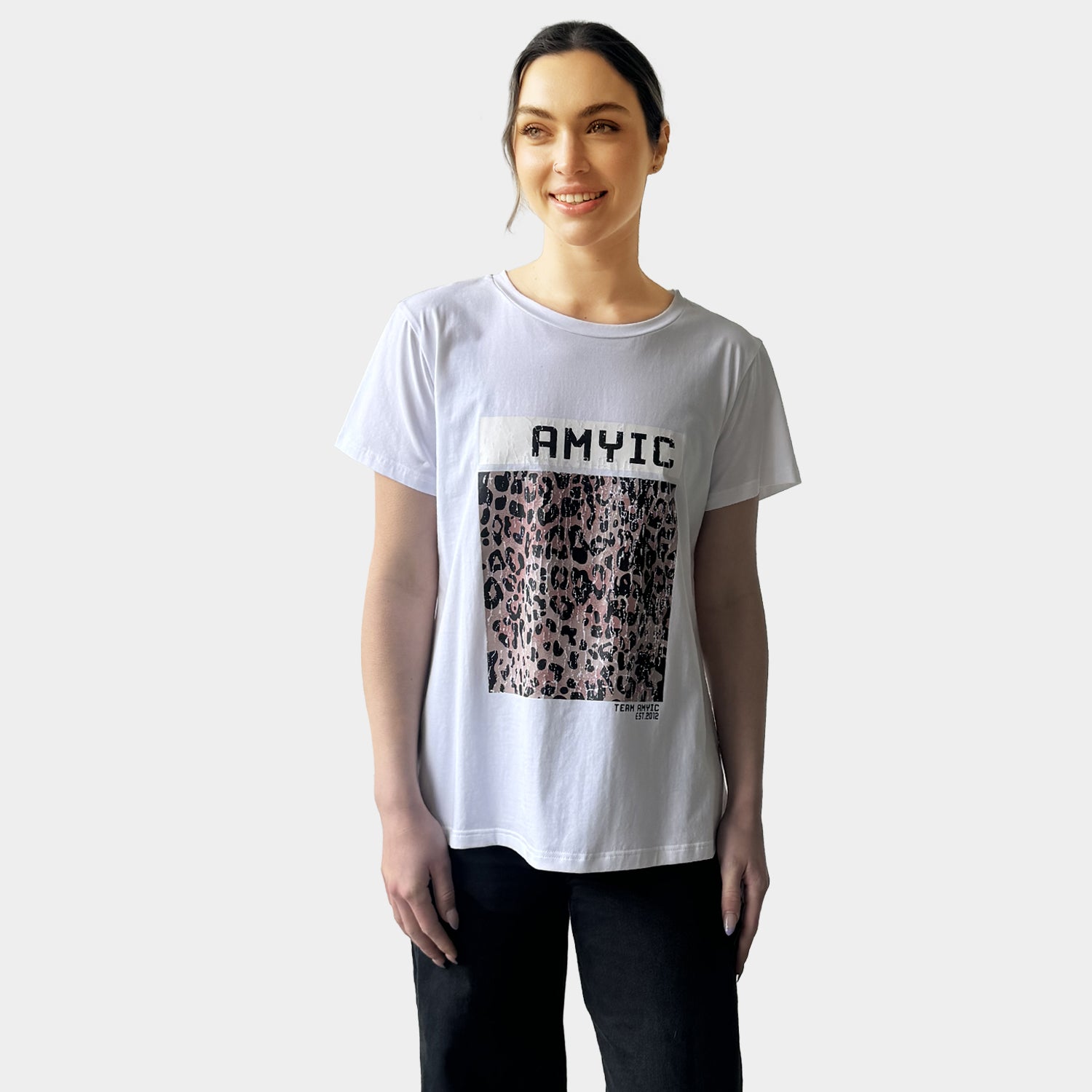 AM023058 SQUARE LEOPARD PRINT TEE