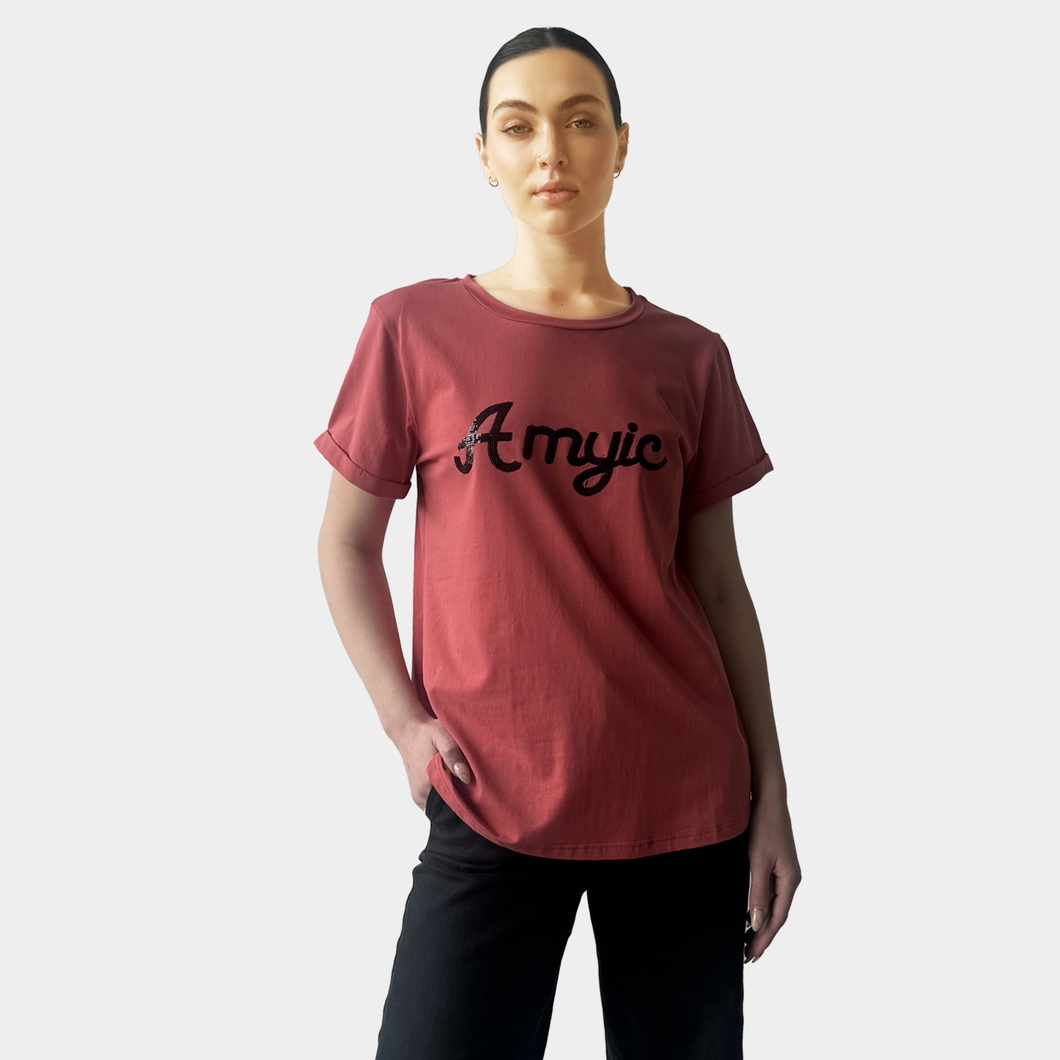 AM023056 SEQUINS TEE