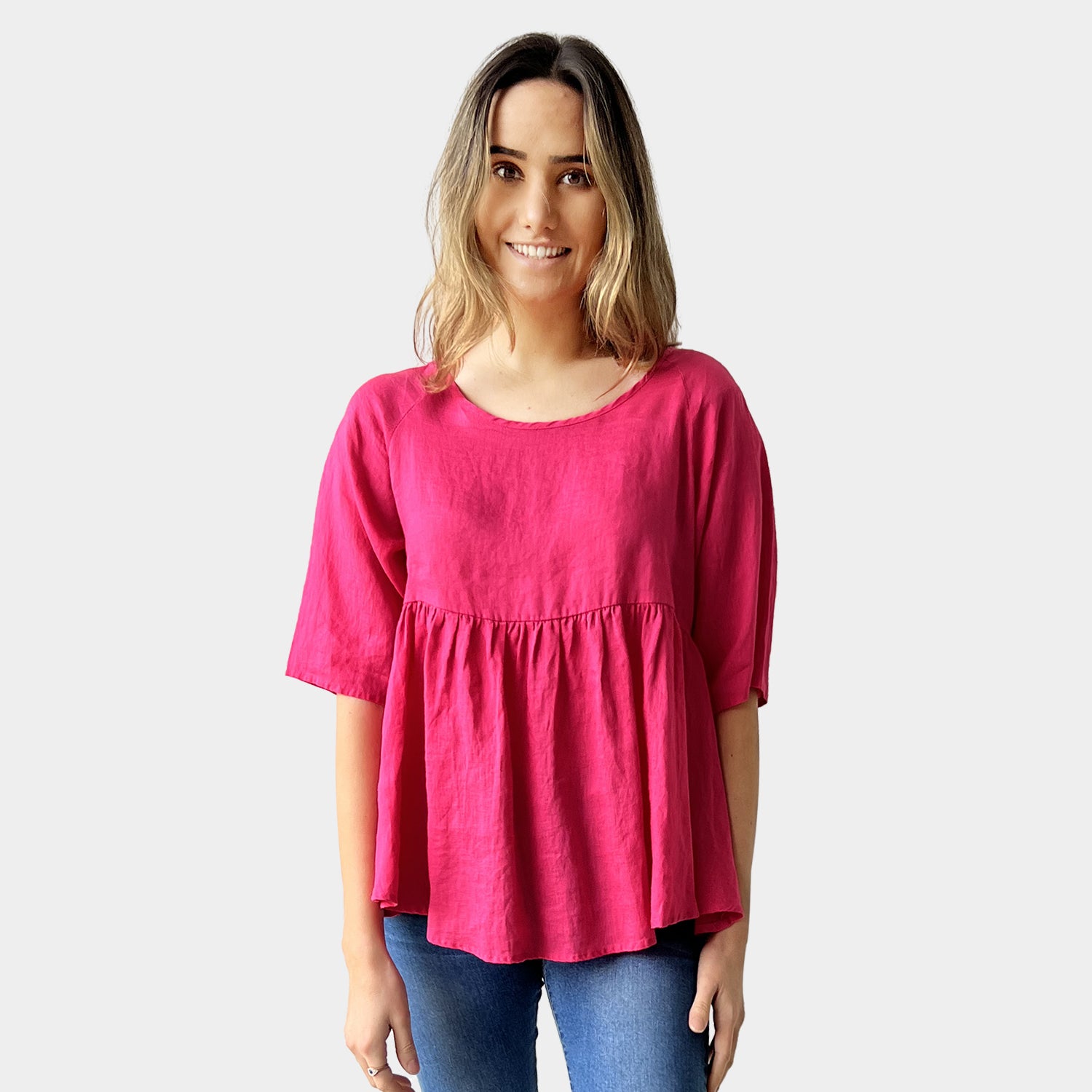 AM01122 100%LINEN TOP (SALE)