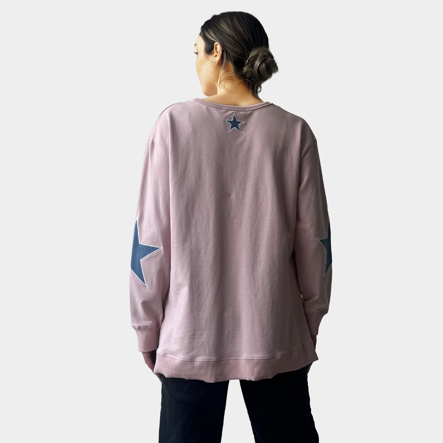 AM022115 EMBROIDERY STARS SWEATSHIRT