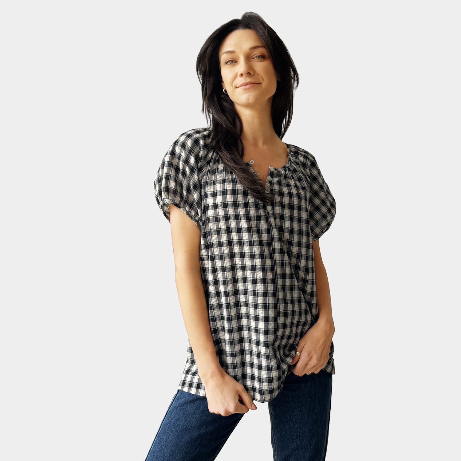 AM022204 GINGHAM TOP (SALE)