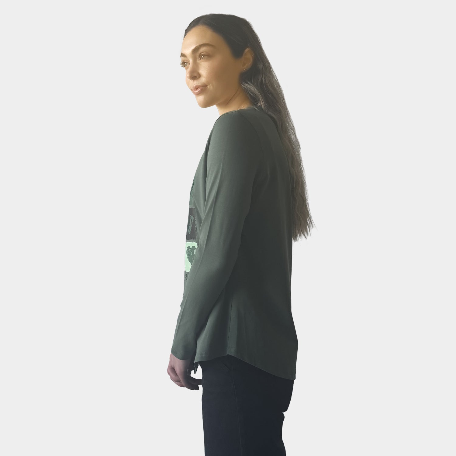 AM024016 MULTI PRINT LONG SLEEVE TEE