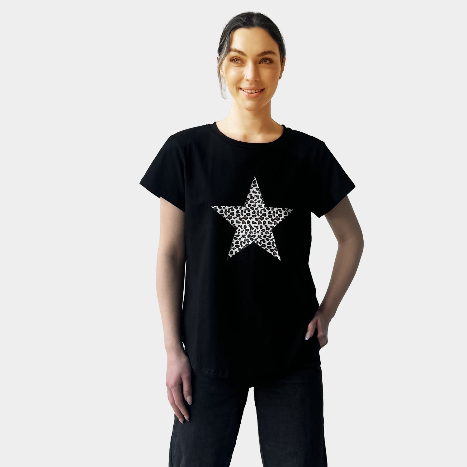 AM01267-2 LEOPARD STAR TEE