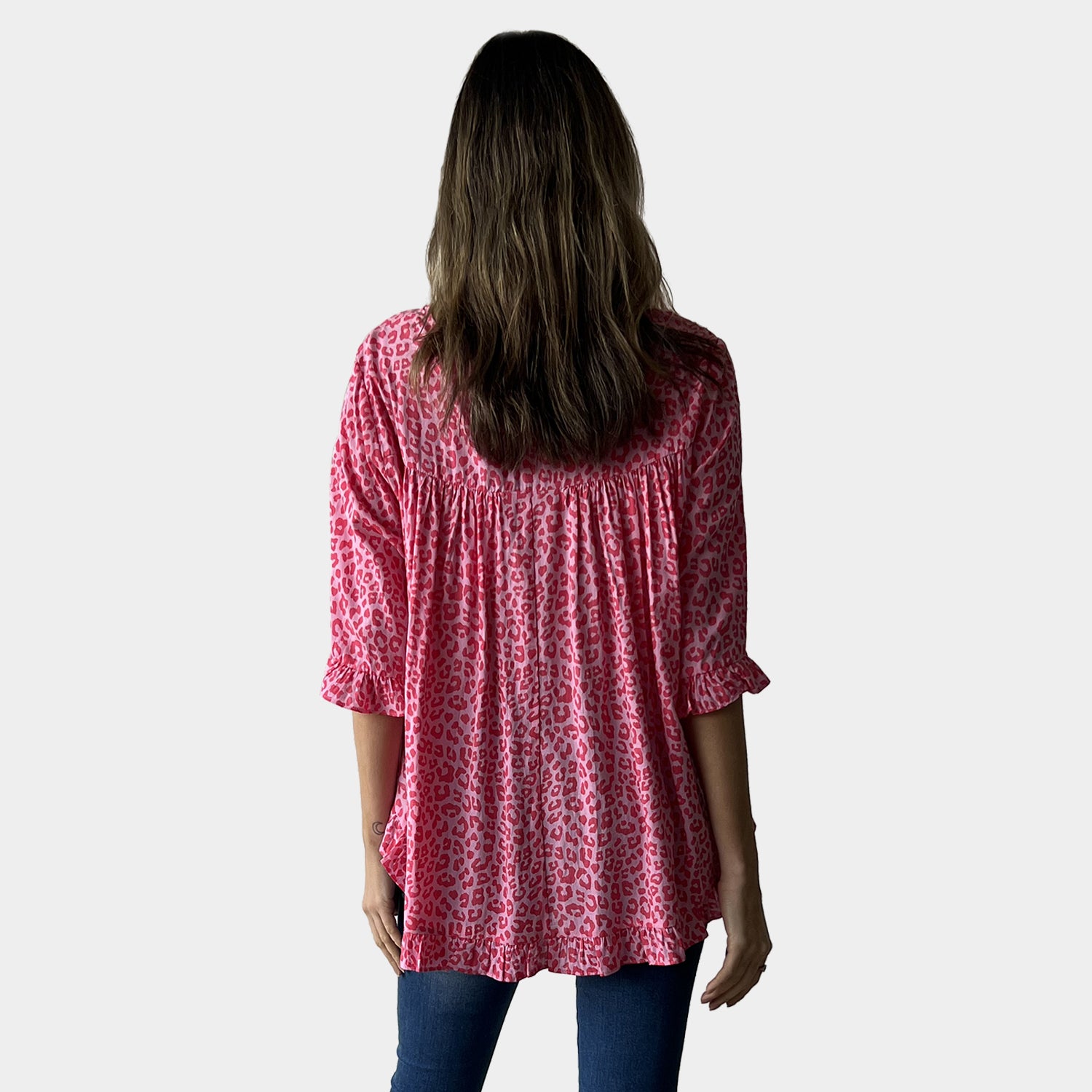 AM02496-2 LEOPARD PRINT LINEN COTTON TOP