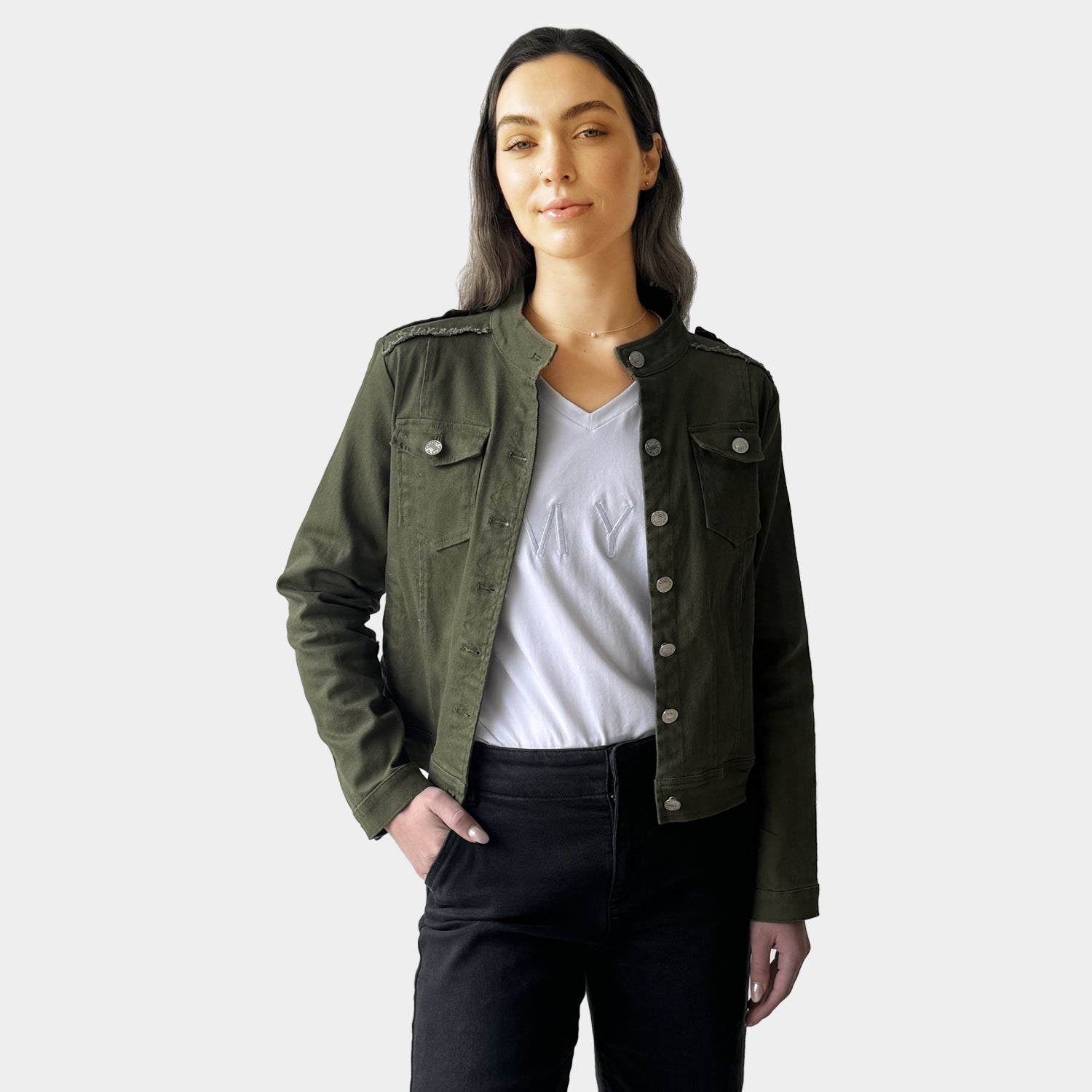 AM023027 SOFT DENIM JACKET KHAKI