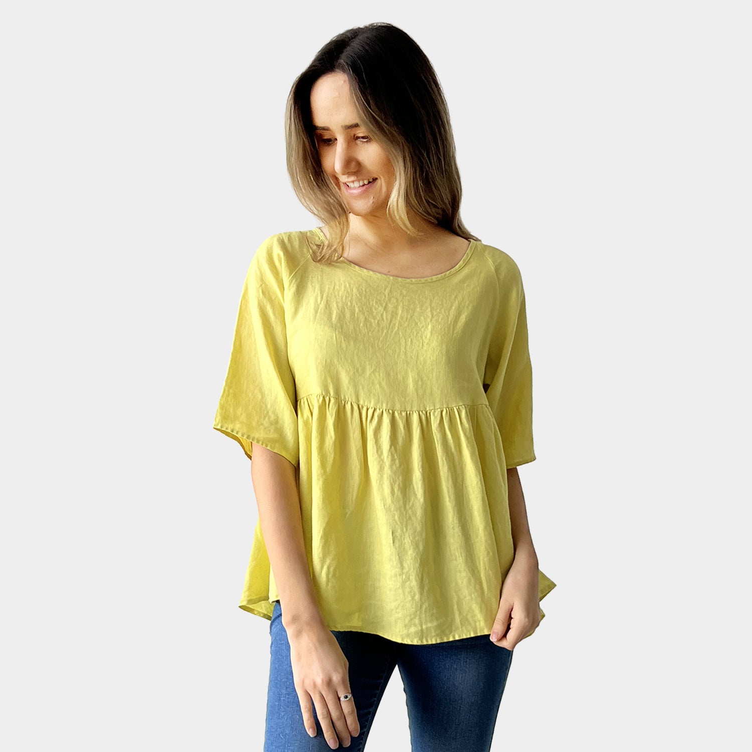 AM01122 100%LINEN TOP (SALE)