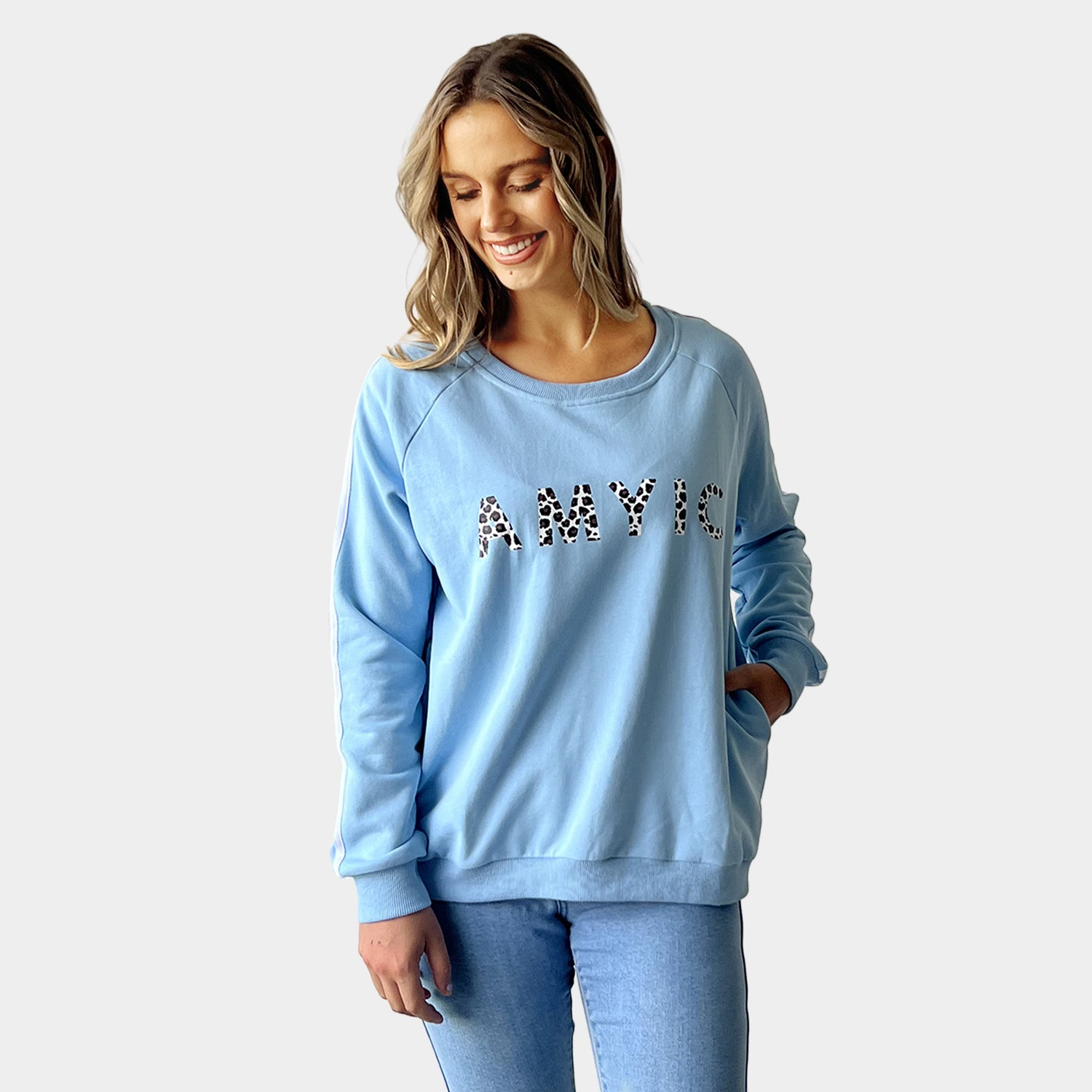 AM023040 LEOPARD LETTERS SWEATSHIRT