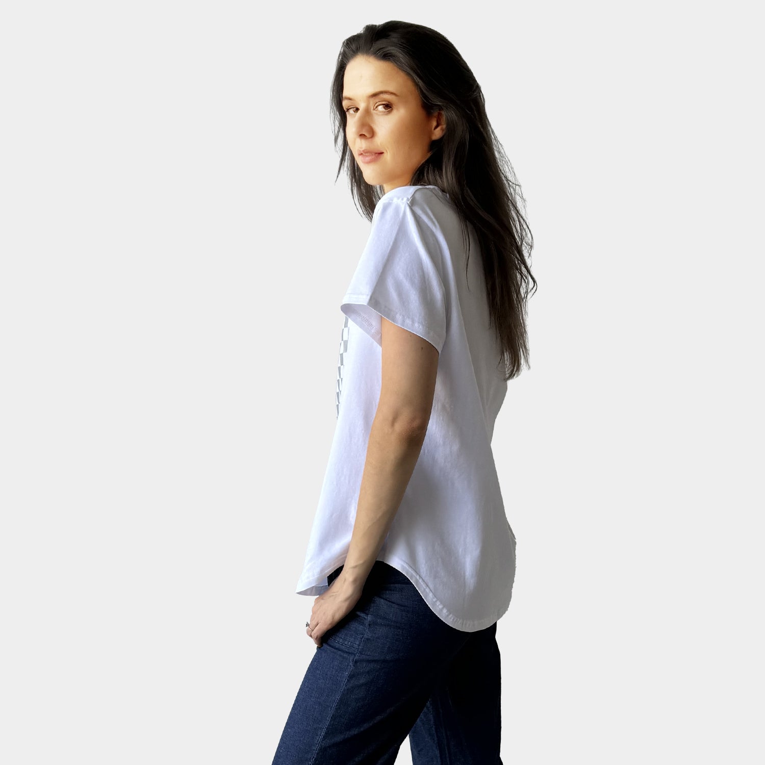 AM24050 CHECK LOVE PRINT TEE