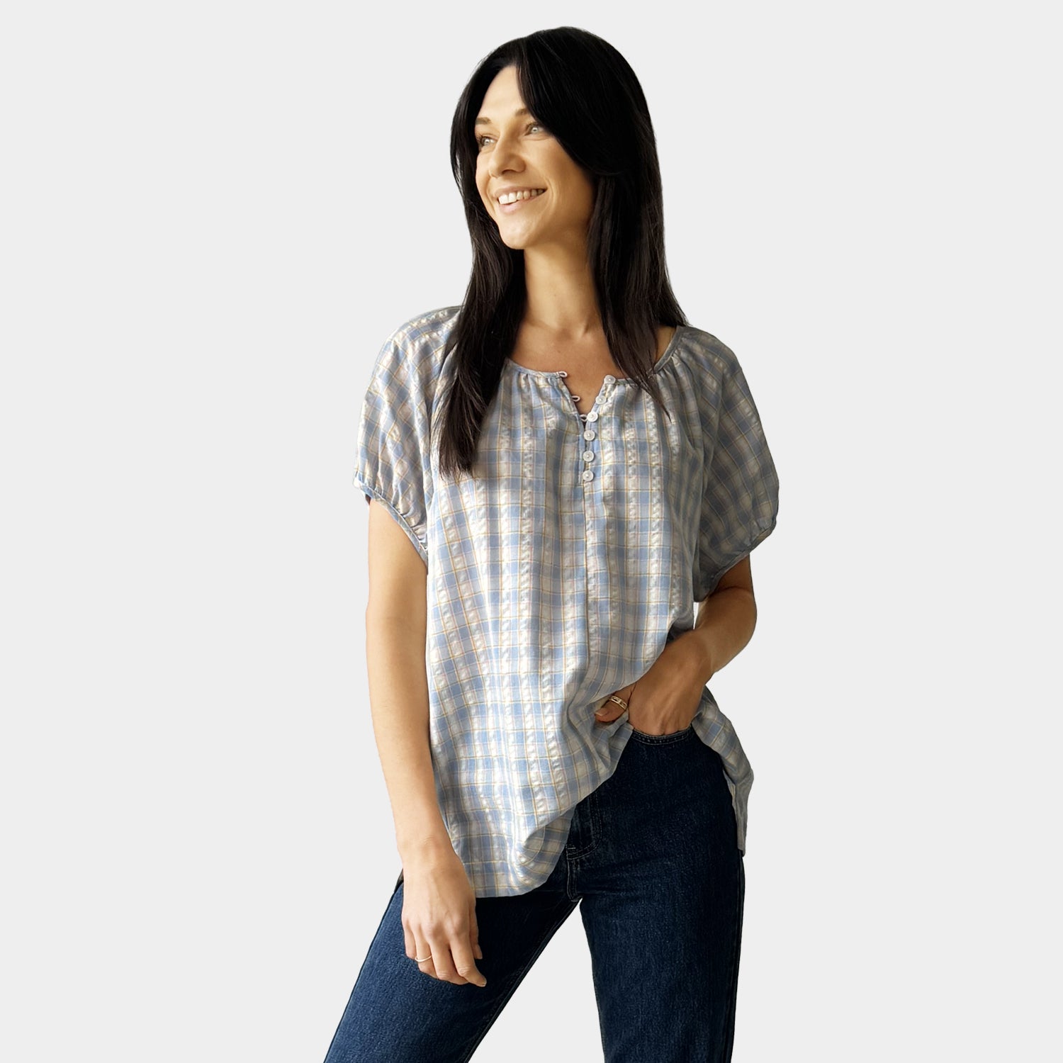 AM022204 GINGHAM TOP (SALE)