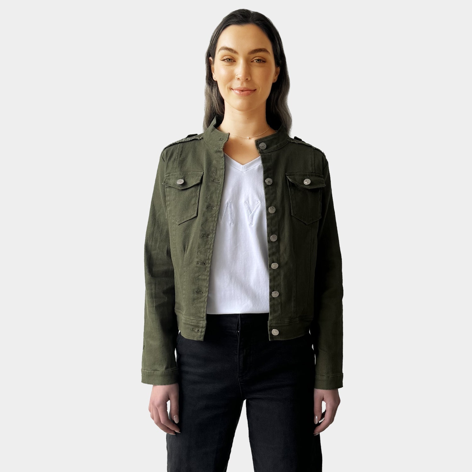 AM023027 SOFT DENIM JACKET KHAKI