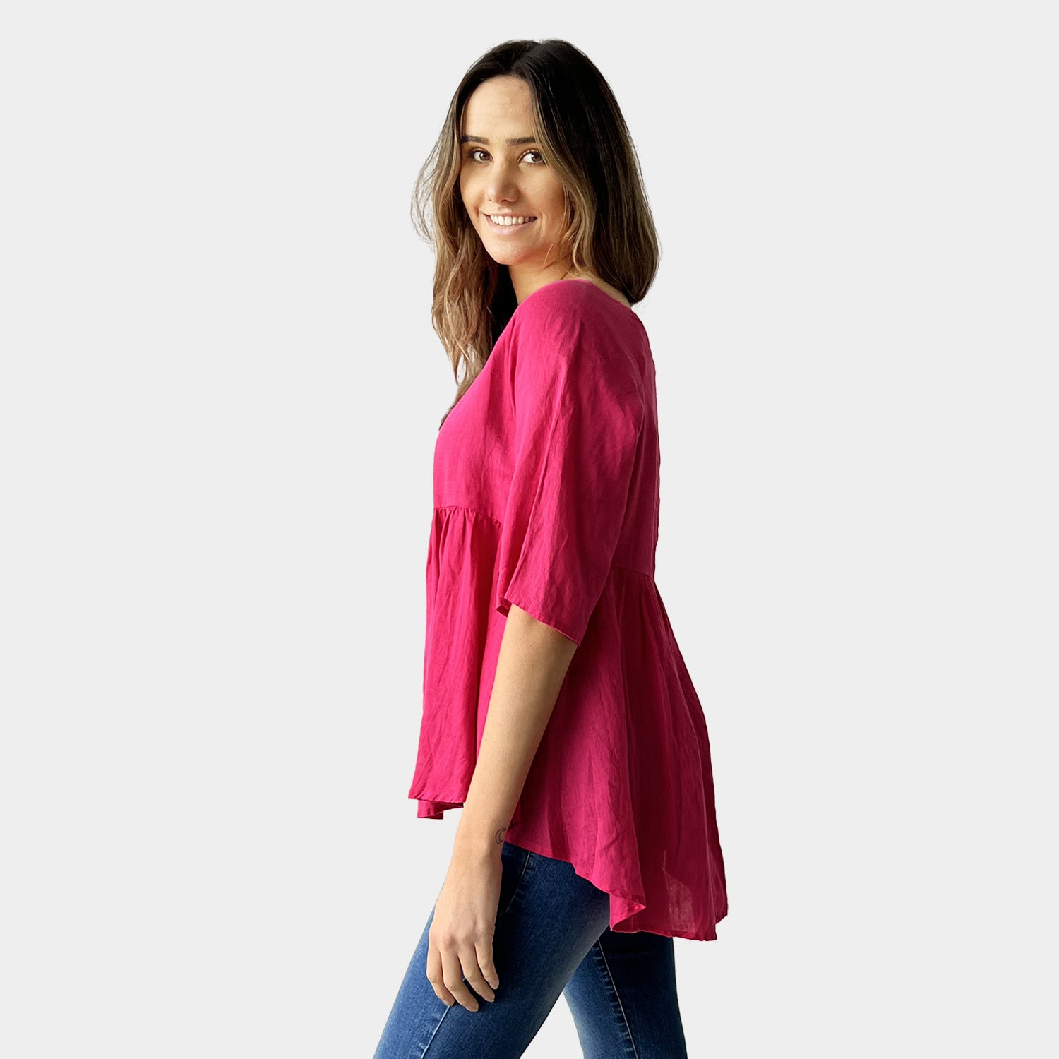 AM01122 100%LINEN TOP (SALE)