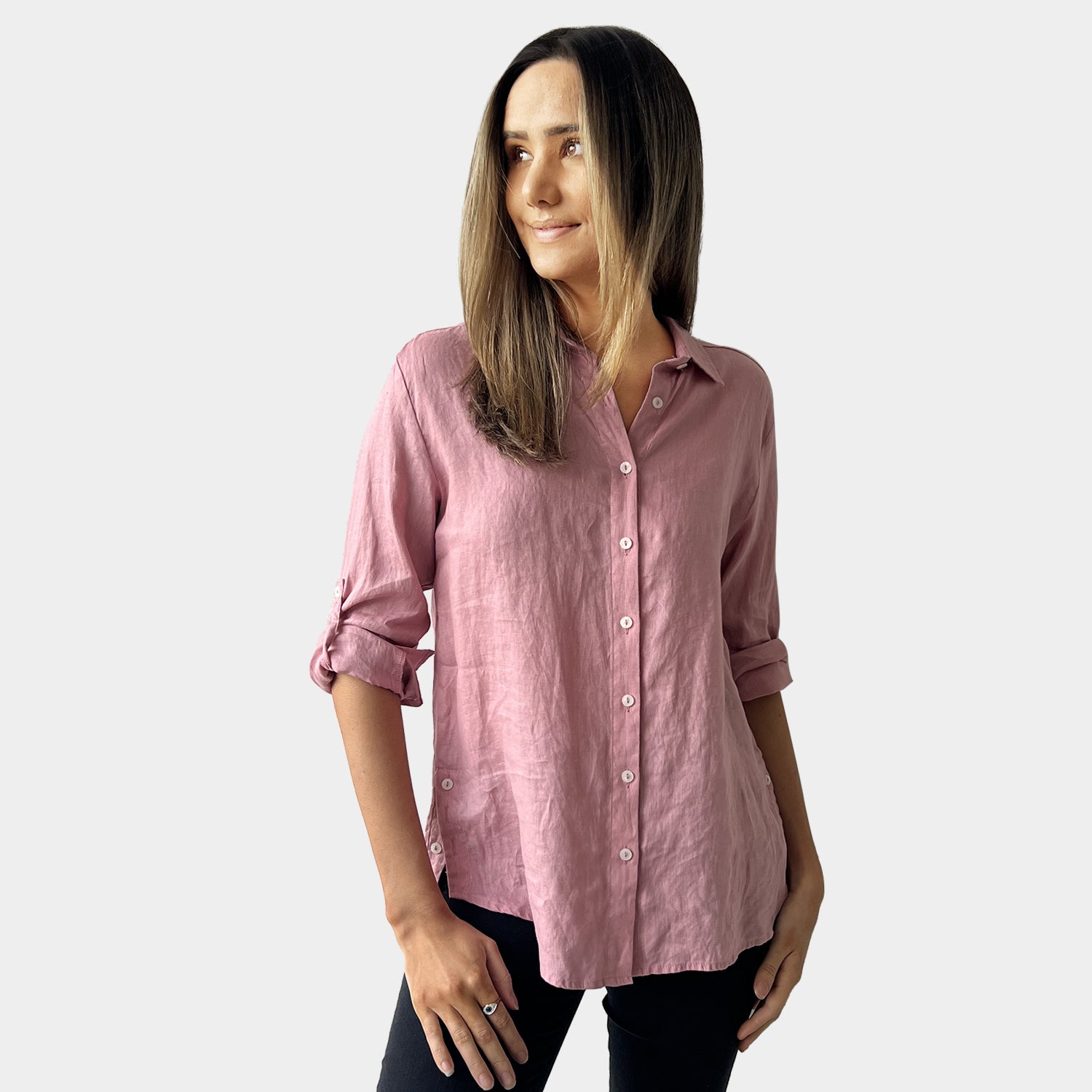 AM02452 CASUAL 100%LINEN SHIRT