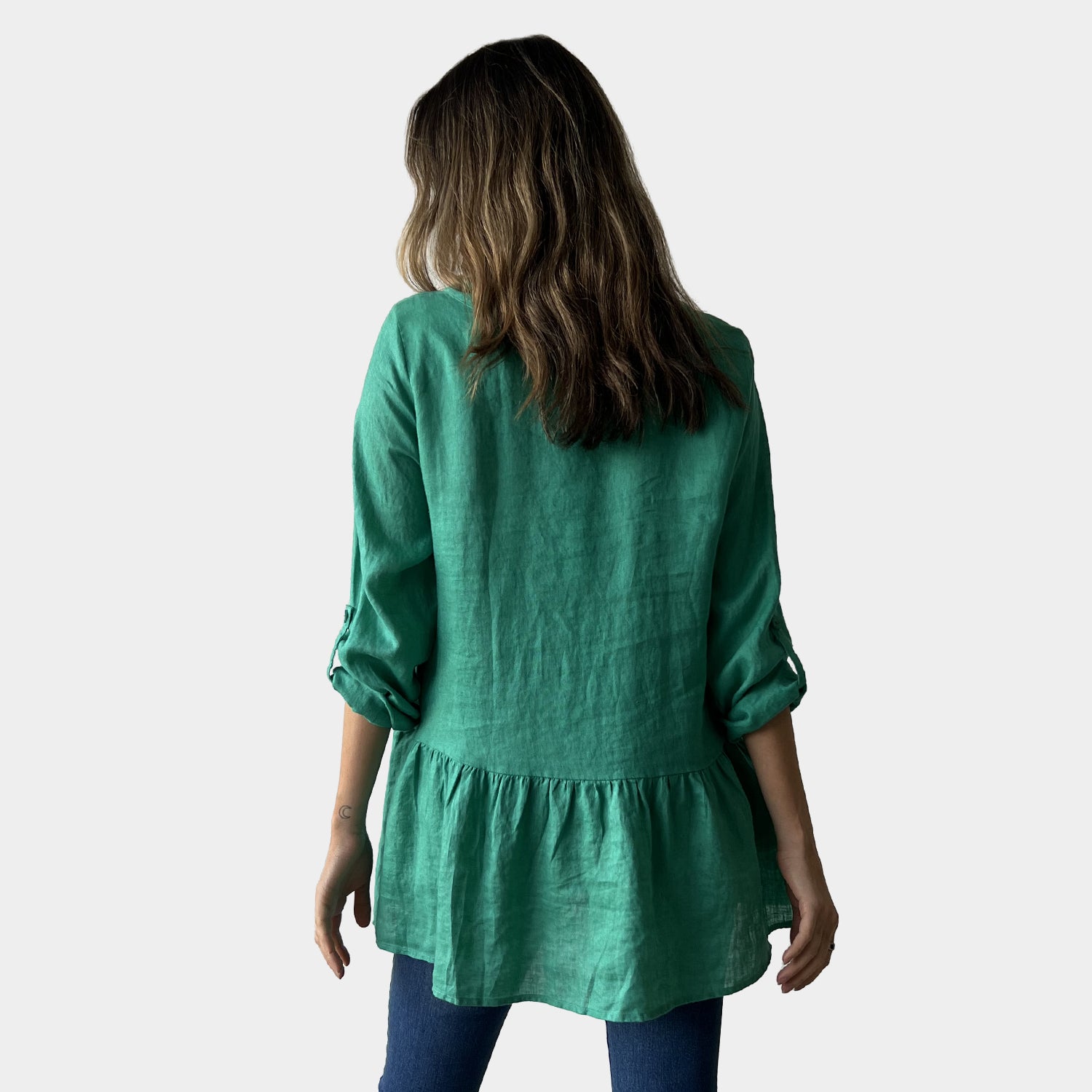 AM02484 100%LINEN CARDIGAN TOP