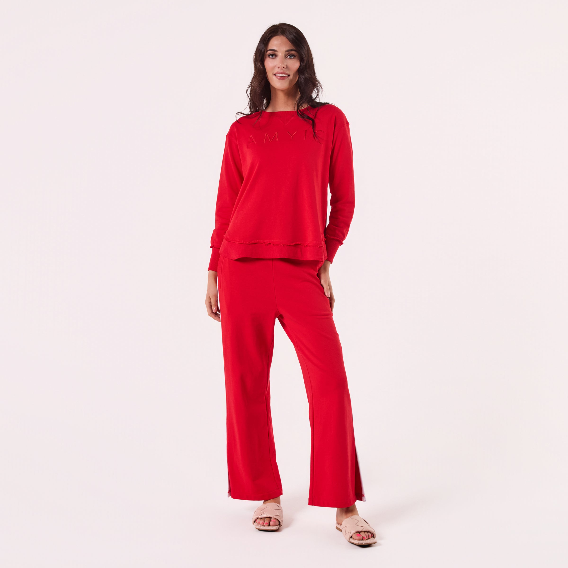 AM022161 RED EMBROIDERY SWEATSHIRT