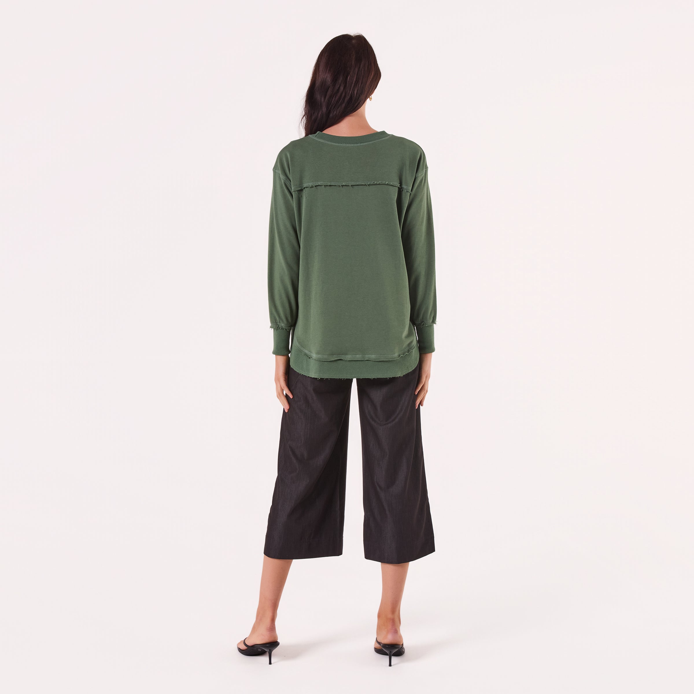 AM022161 KHAKI EMBROIDERY SWEATSHIRT