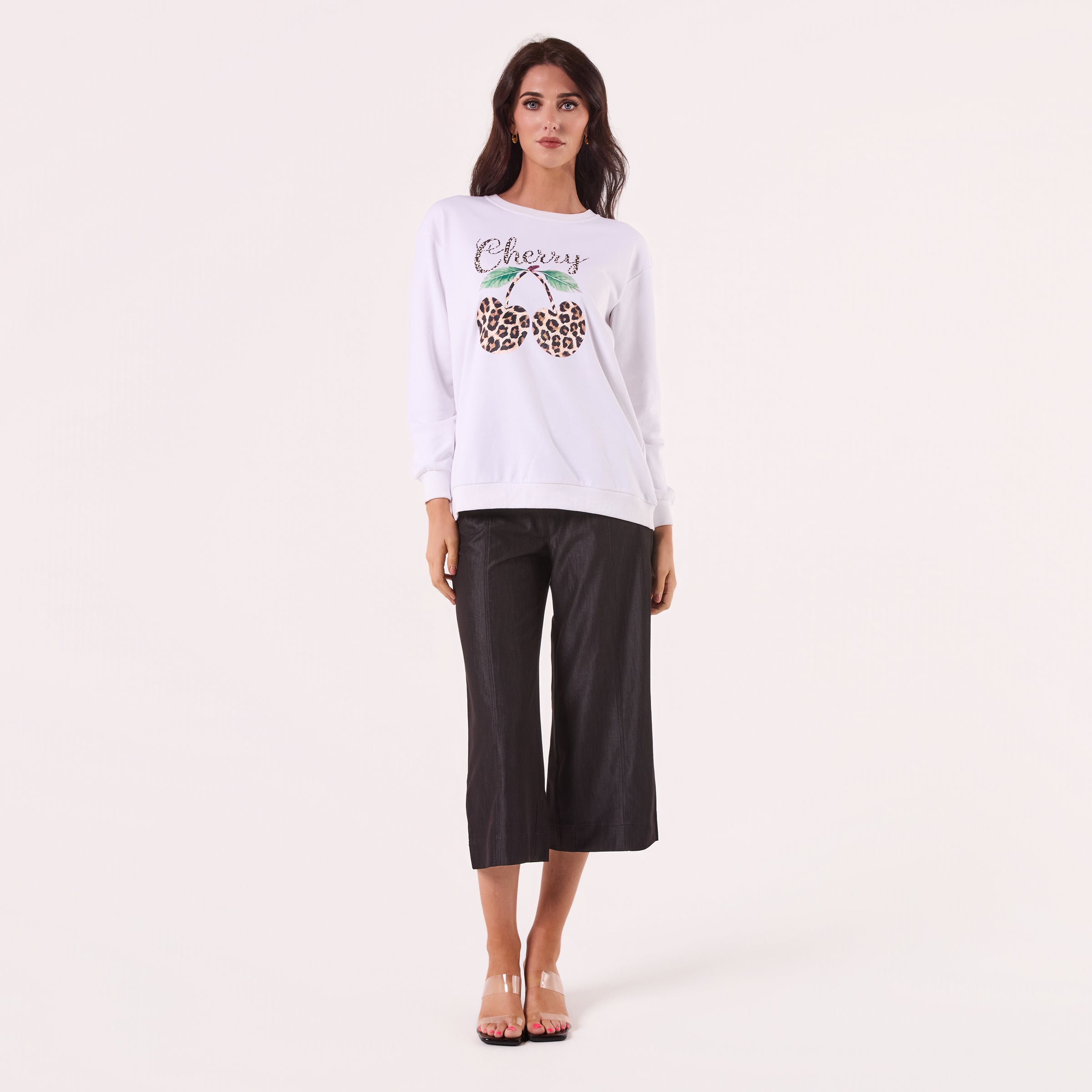 AM2502 CHERRY PRINT SWEATSHIRT