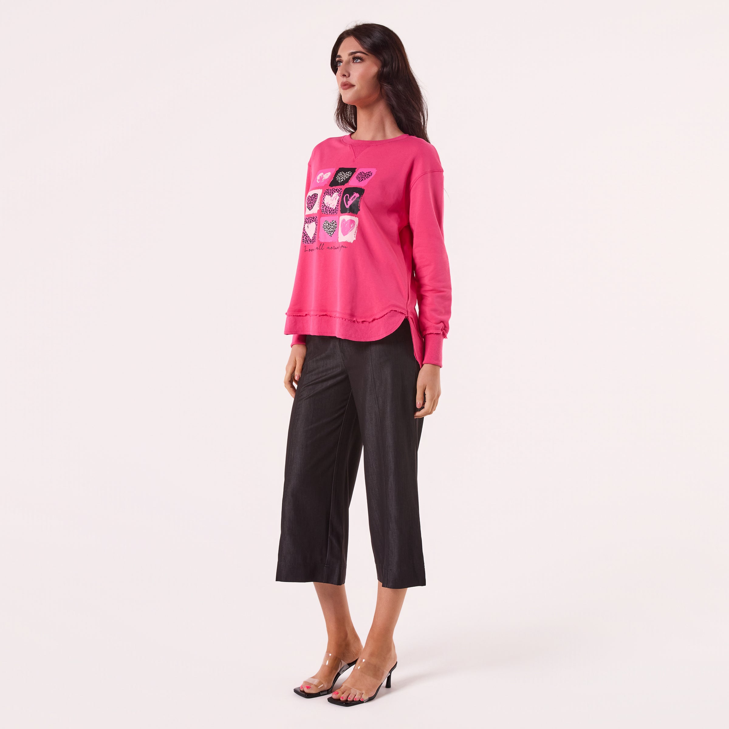 AM24026 MULTI PRINT SIDE POCKET SWEATSHIRT