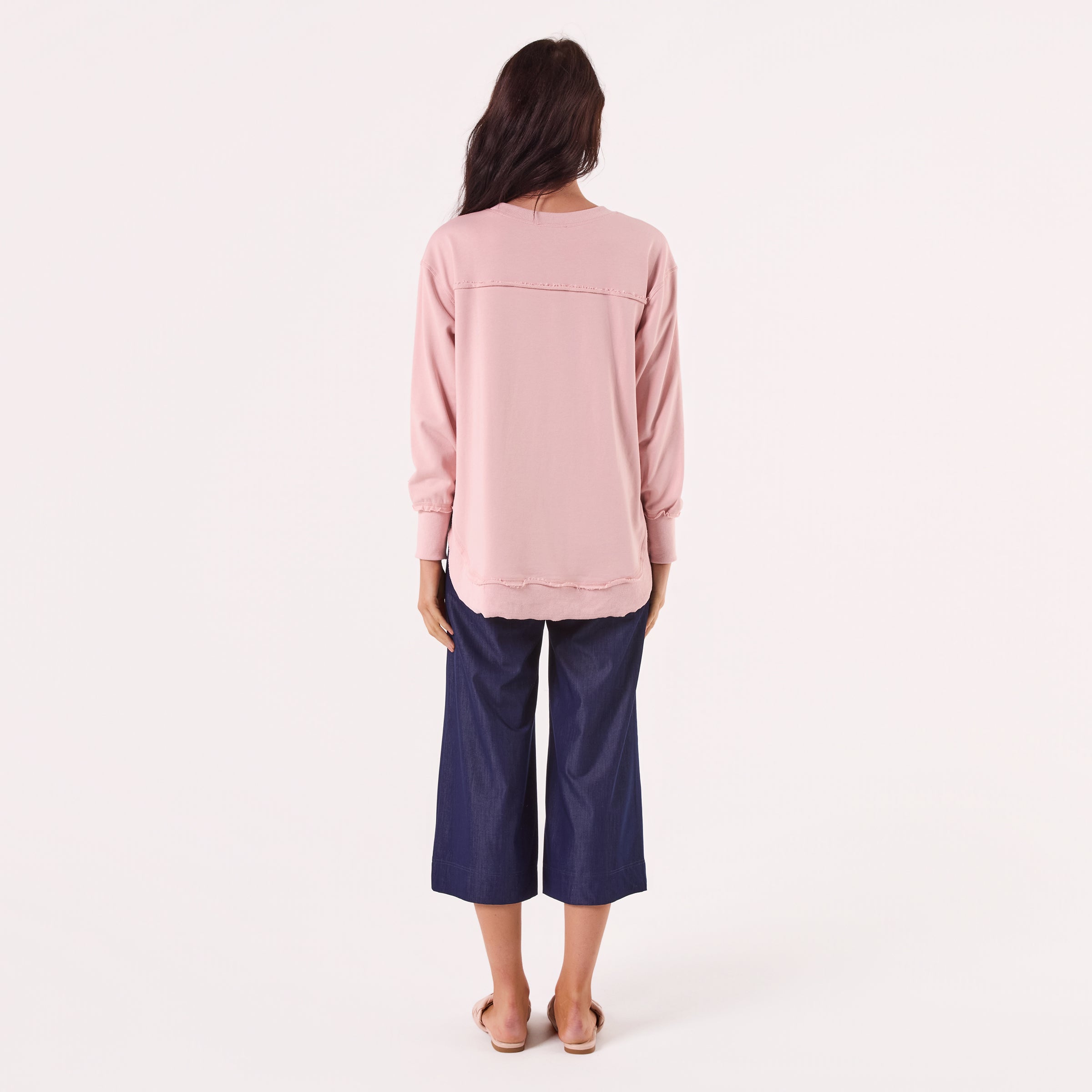 AM022161 PINK EMBROIDERY SWEATSHIRT