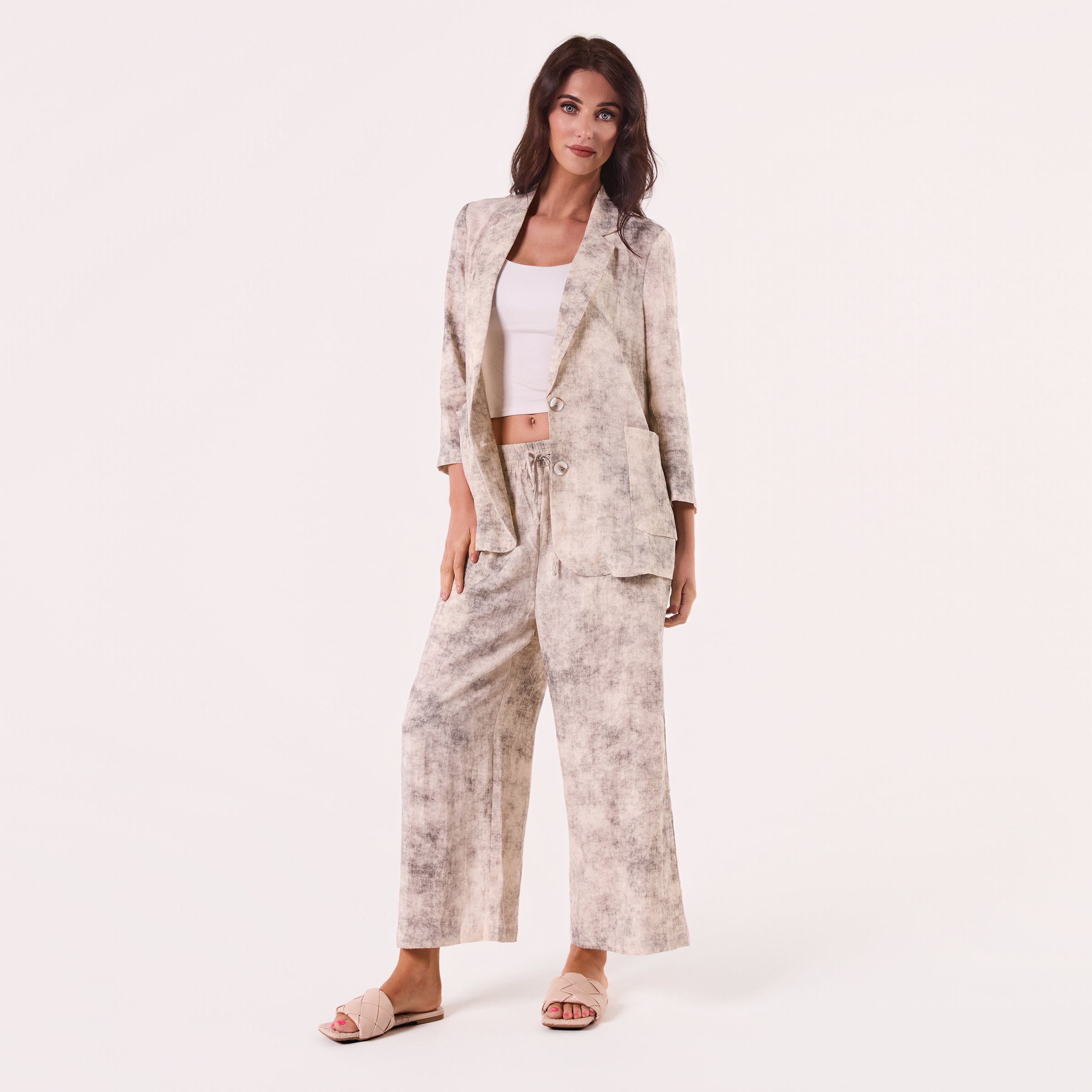 AM02346-2 100%LINEN BLAZER