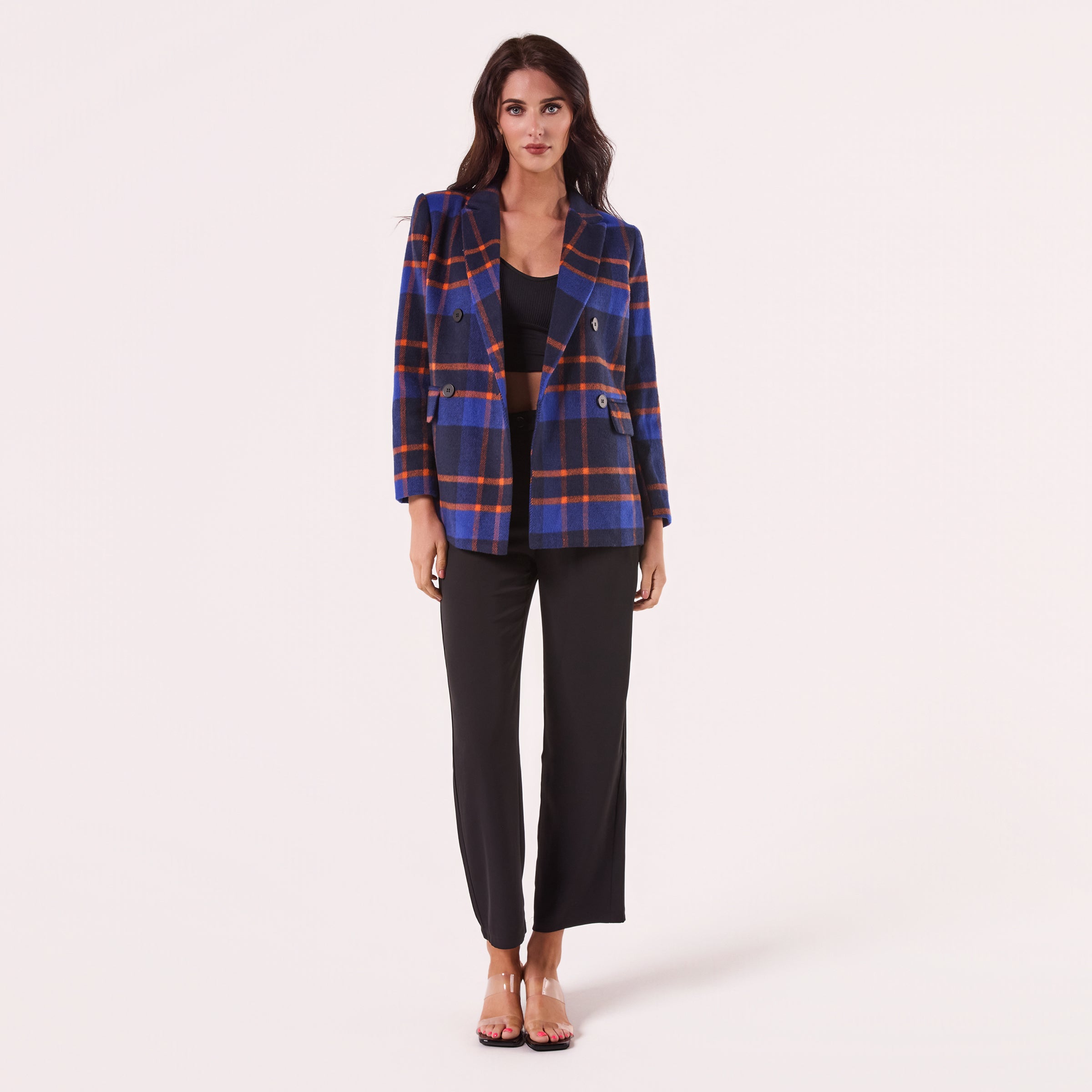 AM023049 BLUE&NAVY CHECK BLAZER