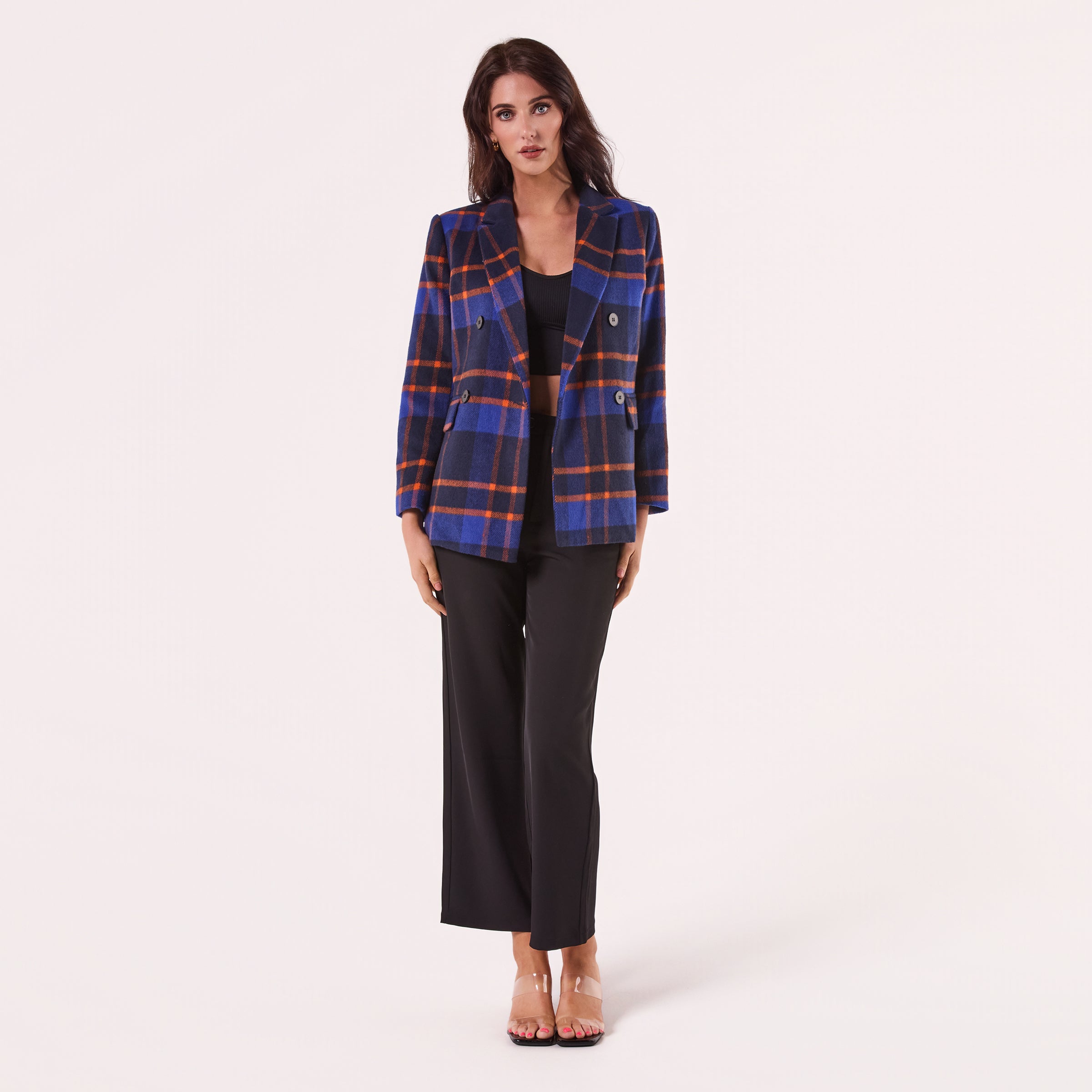 AM023049 BLUE&NAVY CHECK BLAZER