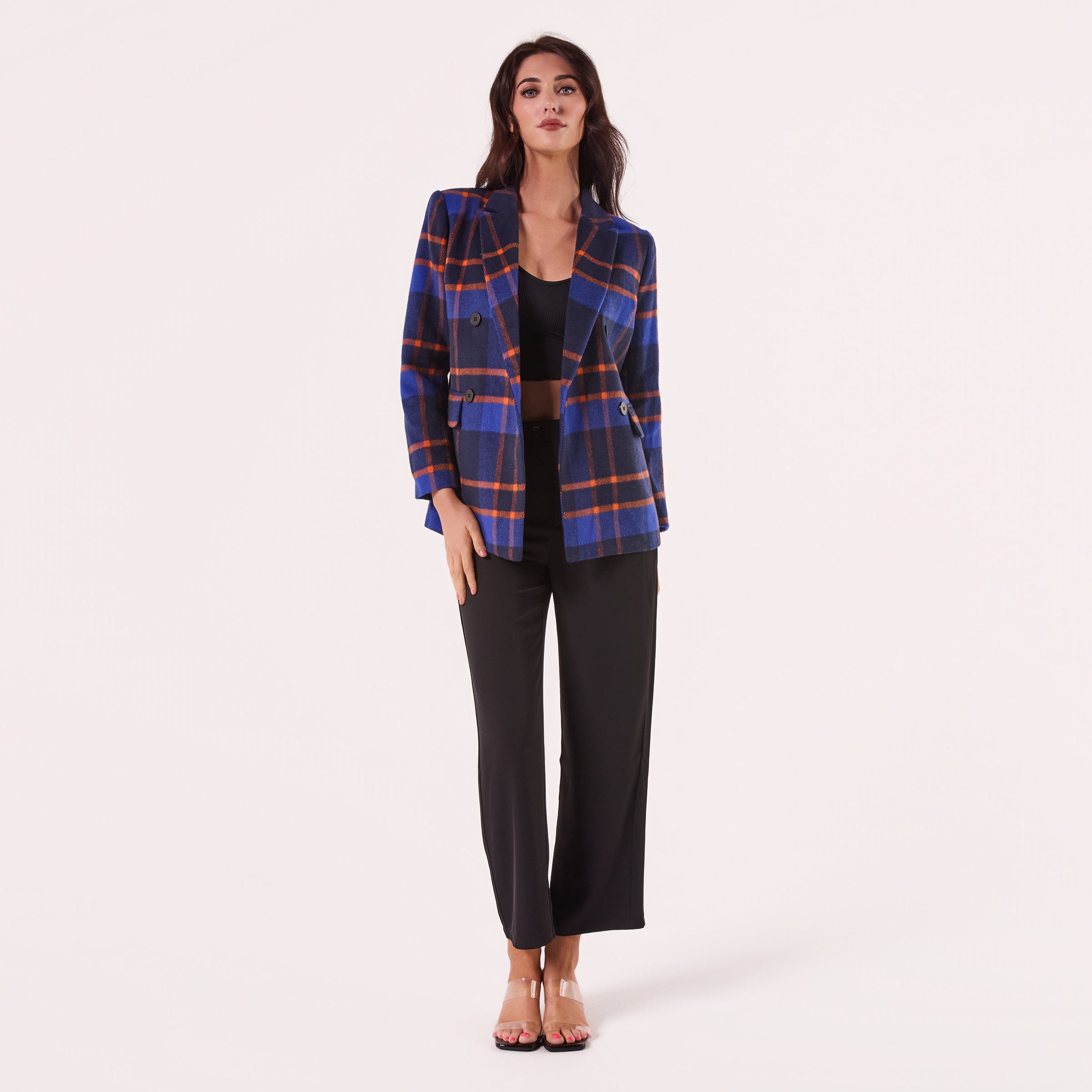 AM023049 BLUE&NAVY CHECK BLAZER
