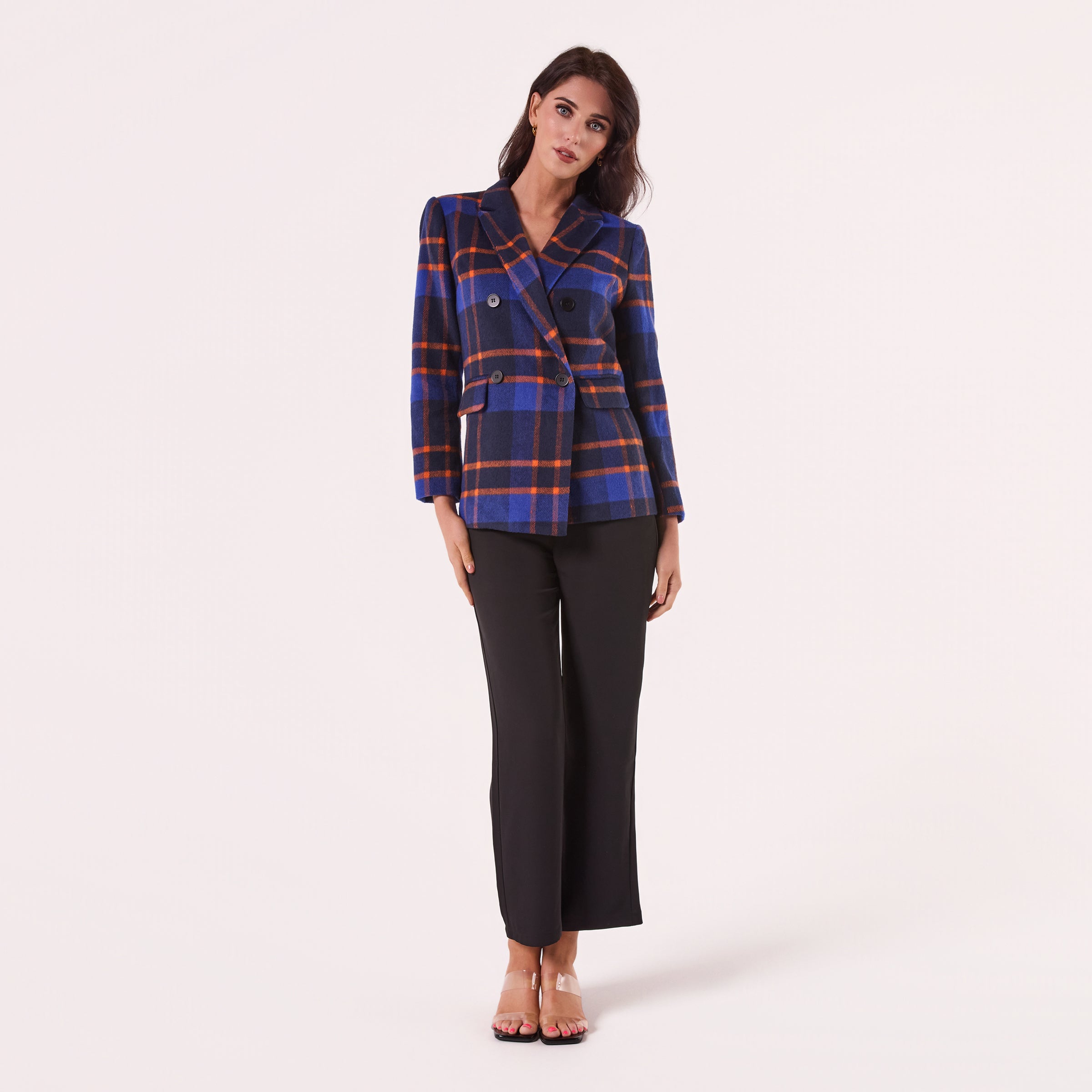 AM023049 BLUE&NAVY CHECK BLAZER