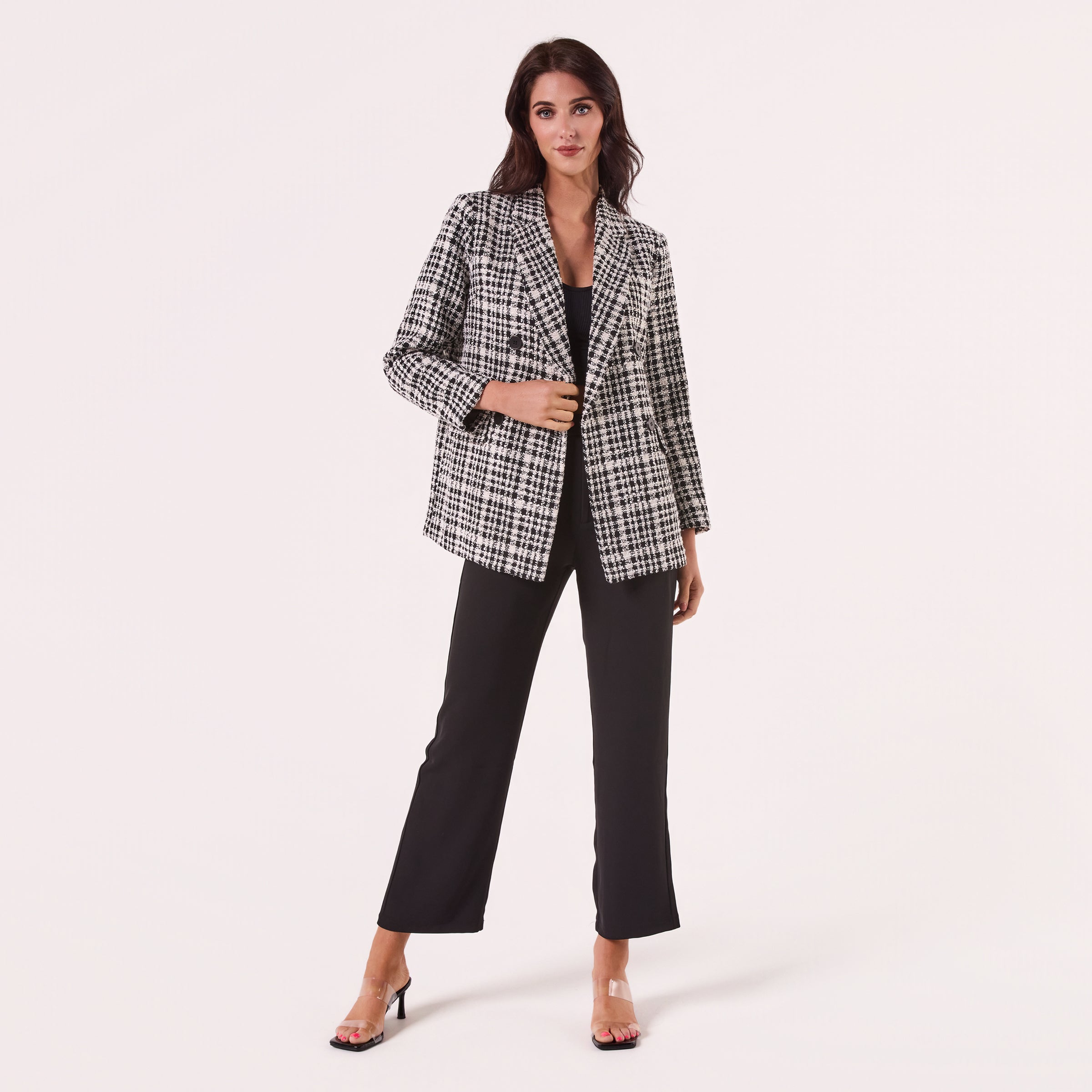 AM023049-9 BLACK CHECK BLAZER