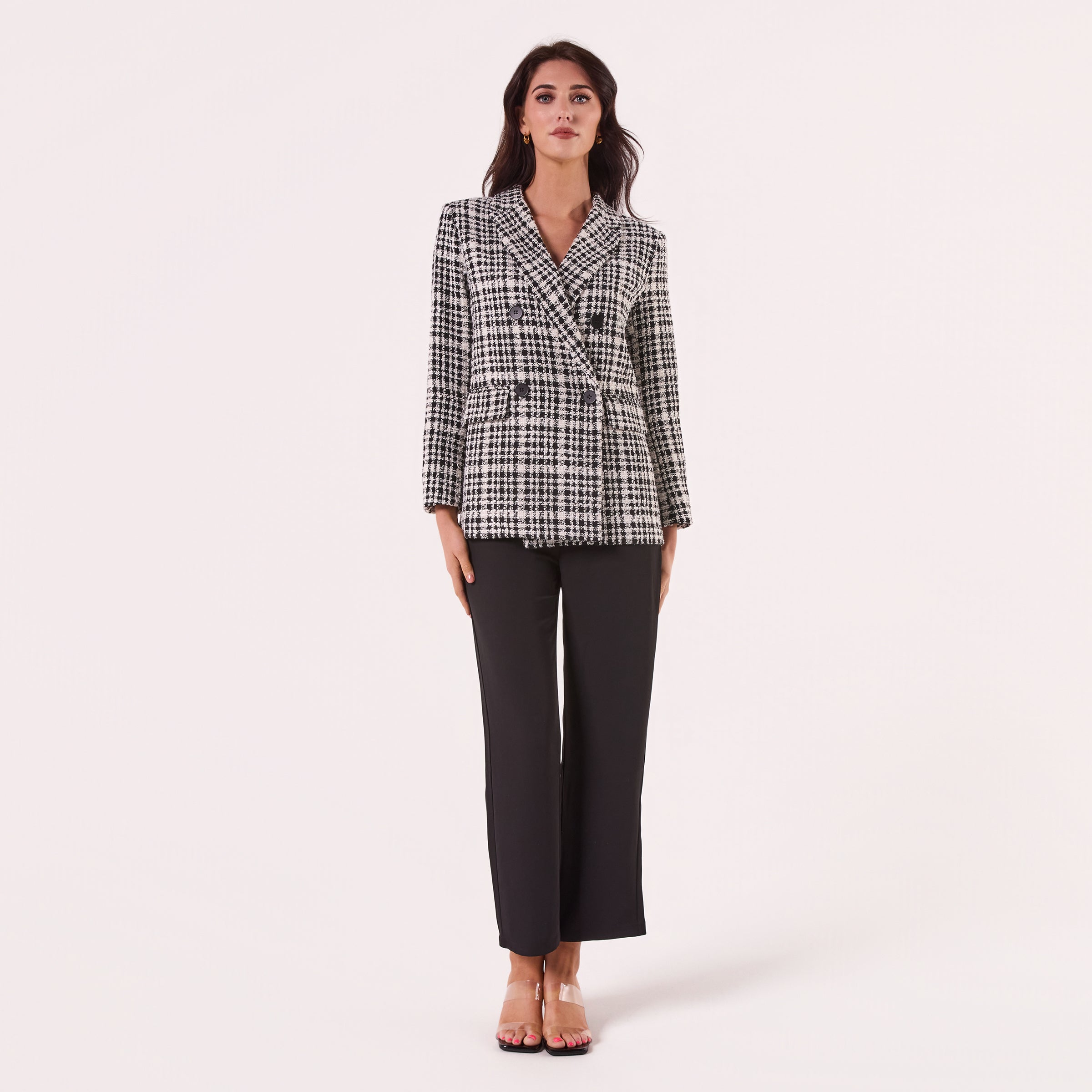 AM023049-9 BLACK CHECK BLAZER