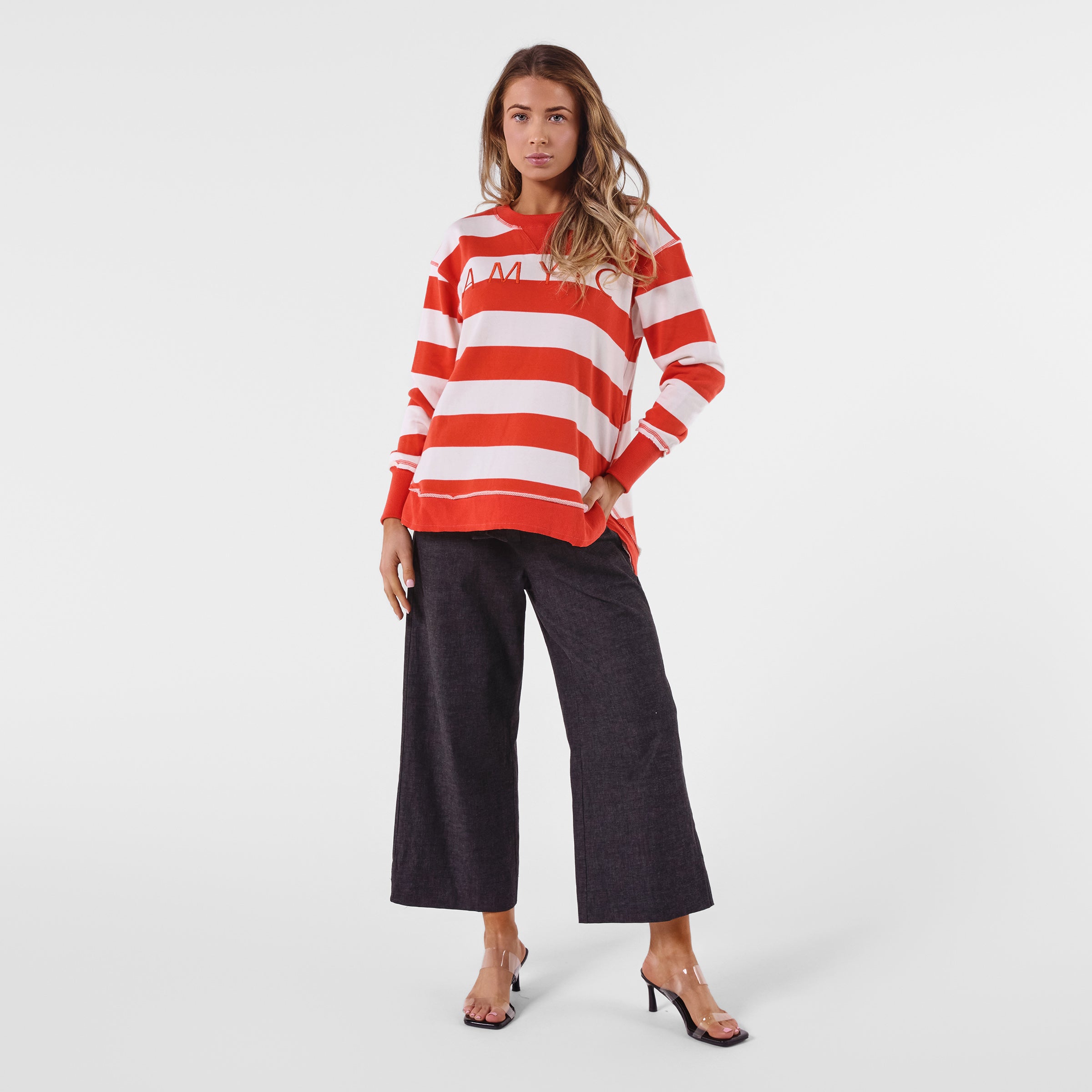 AM25017 STRIPE SWEATSHIRT