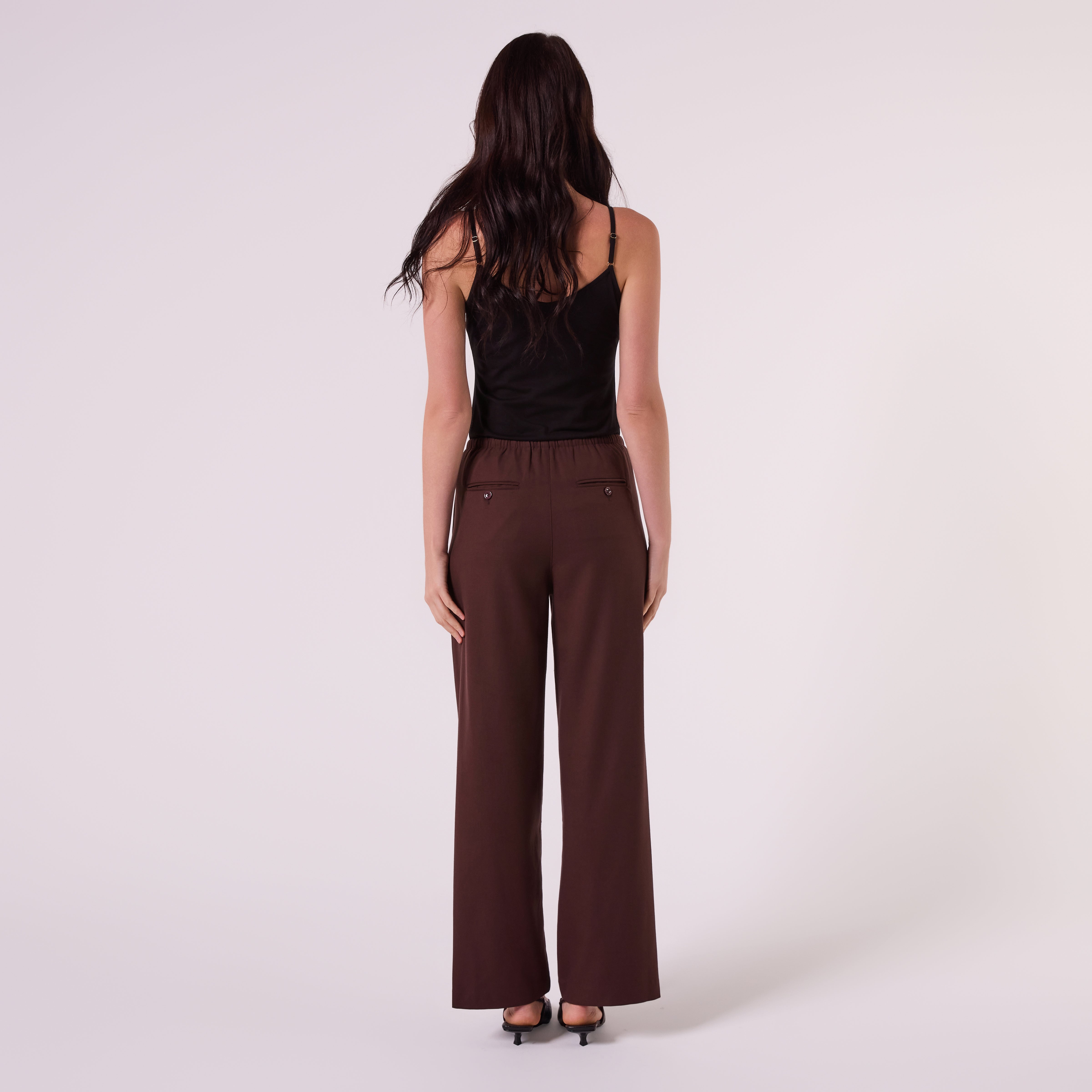 AM26011 DRAWSTRING WOOL PANTS (CHOCOLATE)