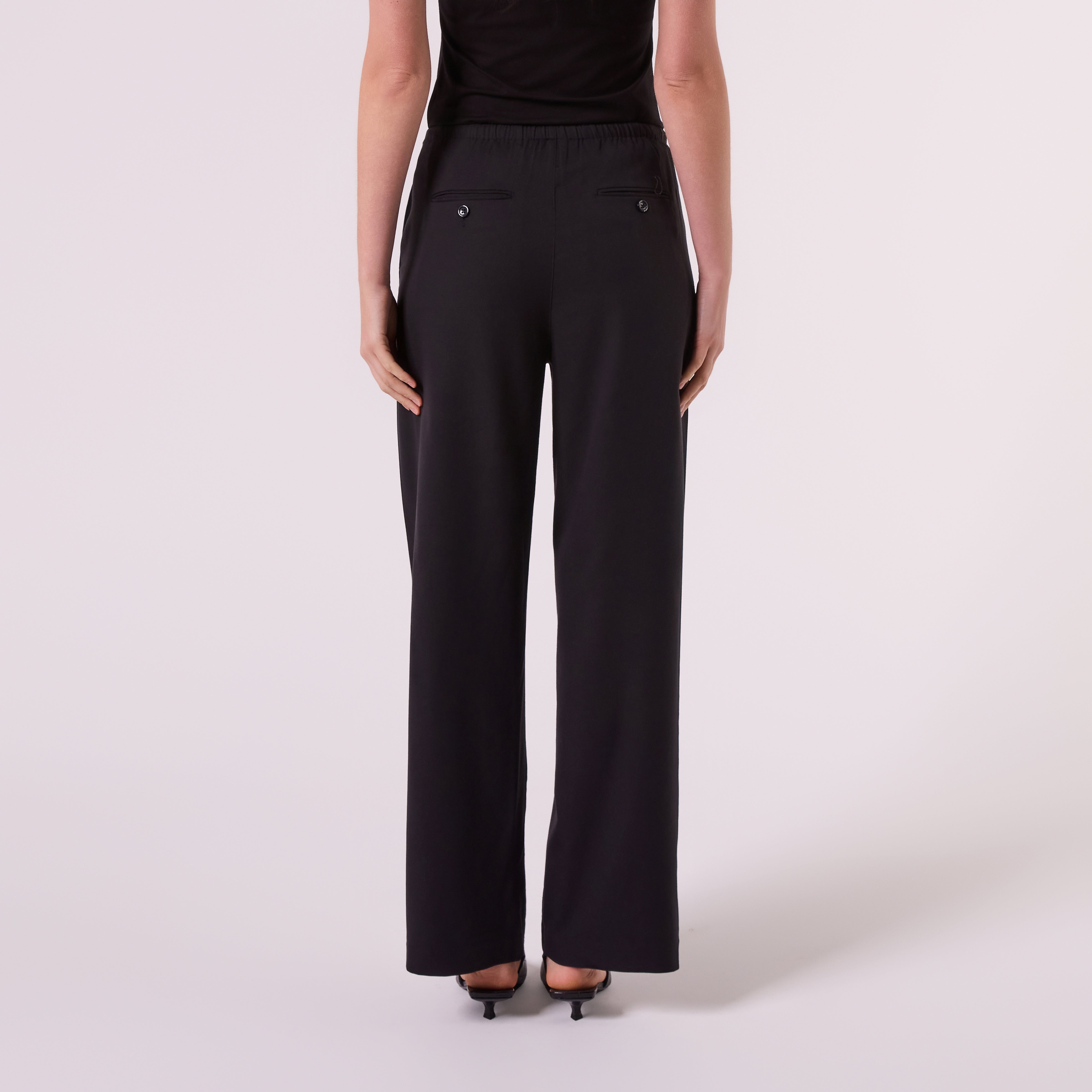 AM26011 DRAWSTRING WOOL PANTS (BLACK)